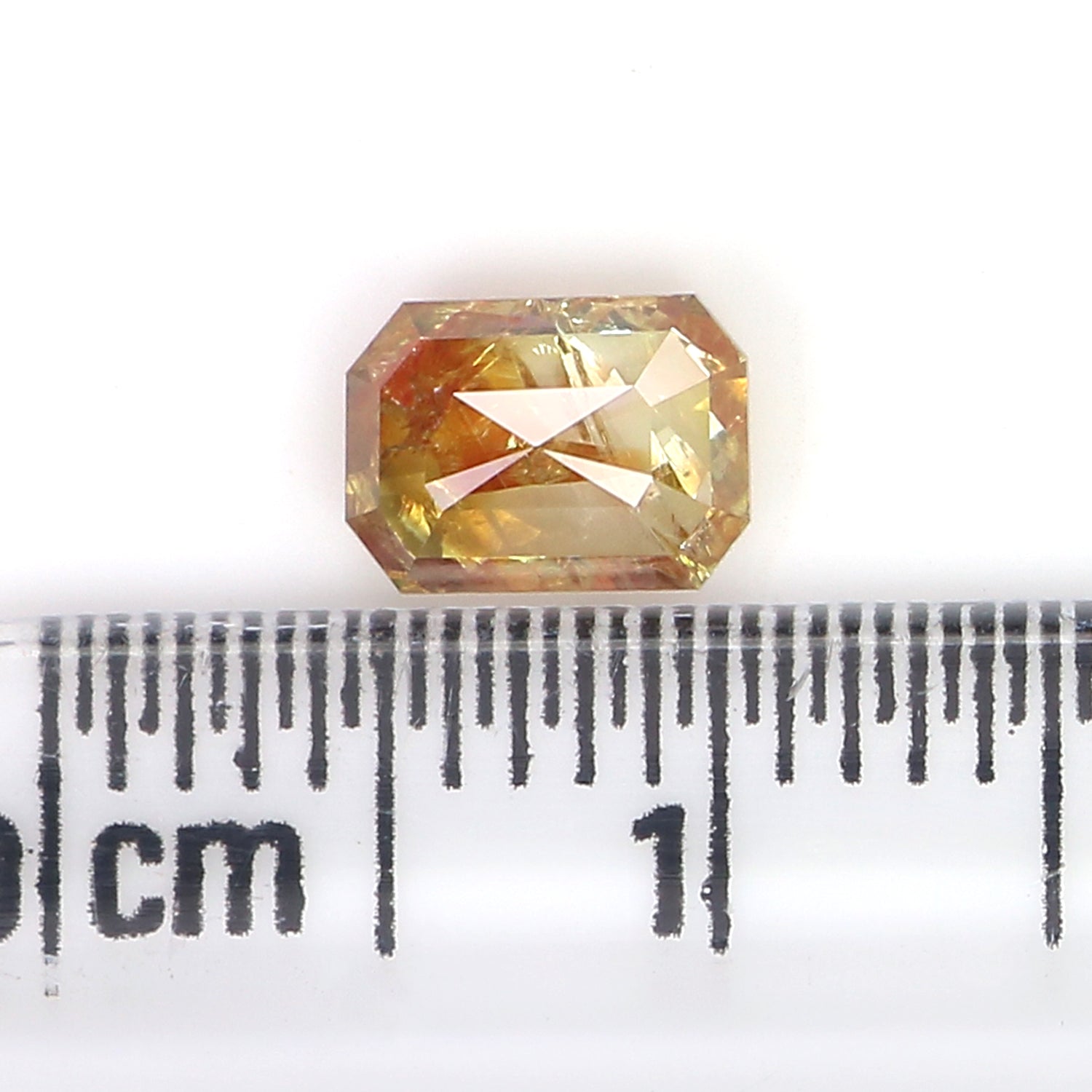 0.75 CT Natural Loose Emerald Shape Diamond Yellow Color Emerald Cut Diamond 6.10 MM Natural Yellow Diamond Emerald Rose Cut Diamond LQ359