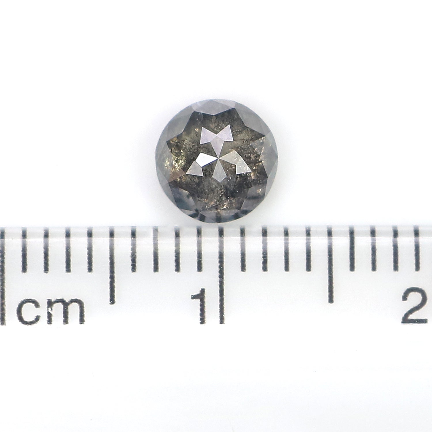 0.89 CT Natural Loose Round Rose Cut Diamond Salt And Pepper Round Diamond 5.60 MM Natural Loose Black Grey Round Rose Cut Diamond LQ1893