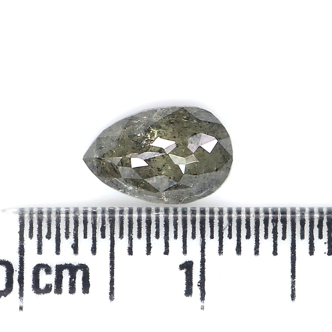 1.13 CT Natural Loose Pear Shape Diamond Salt And Pepper Pear Rose Cut Diamond 8.30 MM Black Grey Color Pear Shape Rose Cut Diamond QL3024