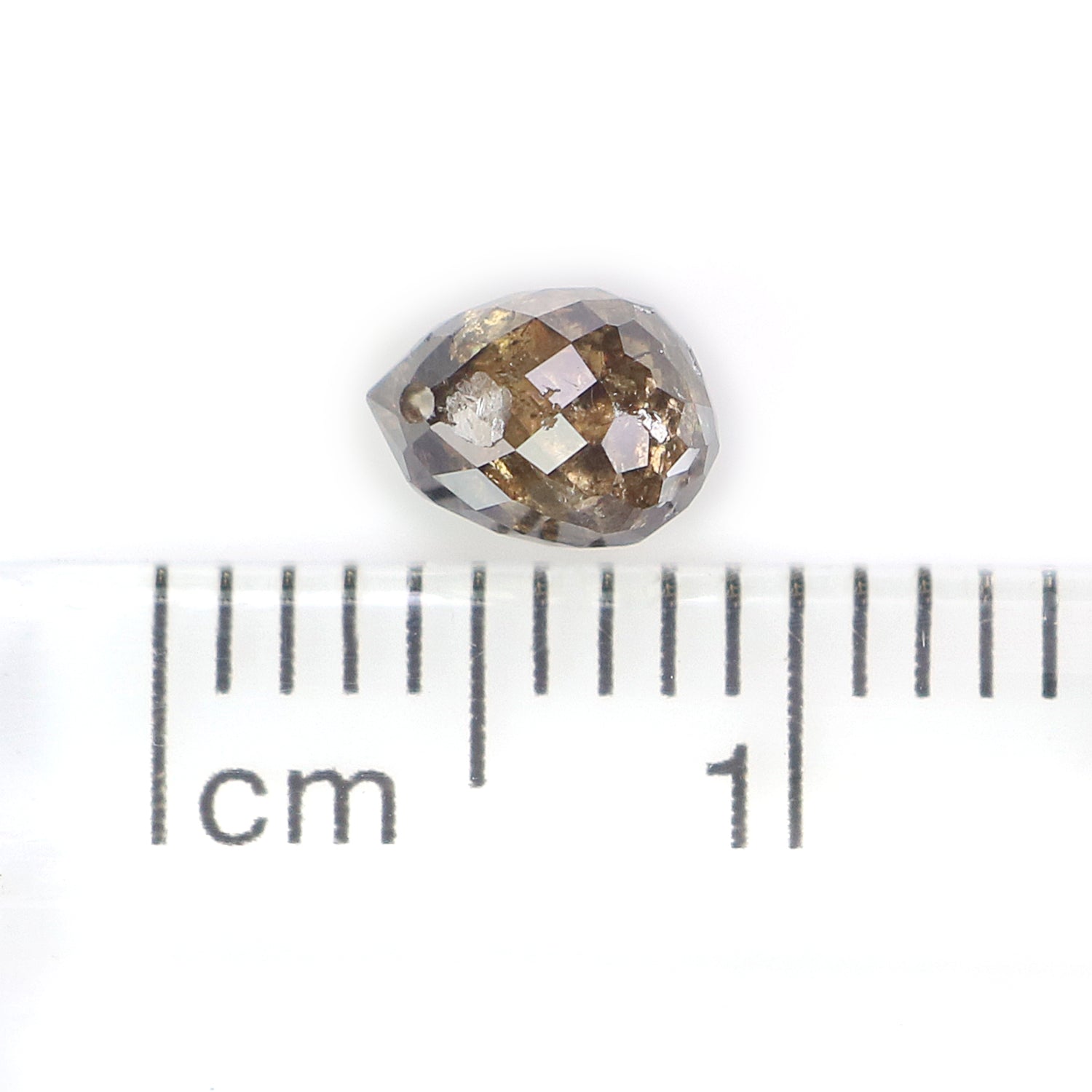 0.79 Ct Natural Loose Briolette Shape Diamond Brown Color Drop Diamond 5.55 MM Natural Loose Brown Color Briolette Rose Cut Diamond LQ9824