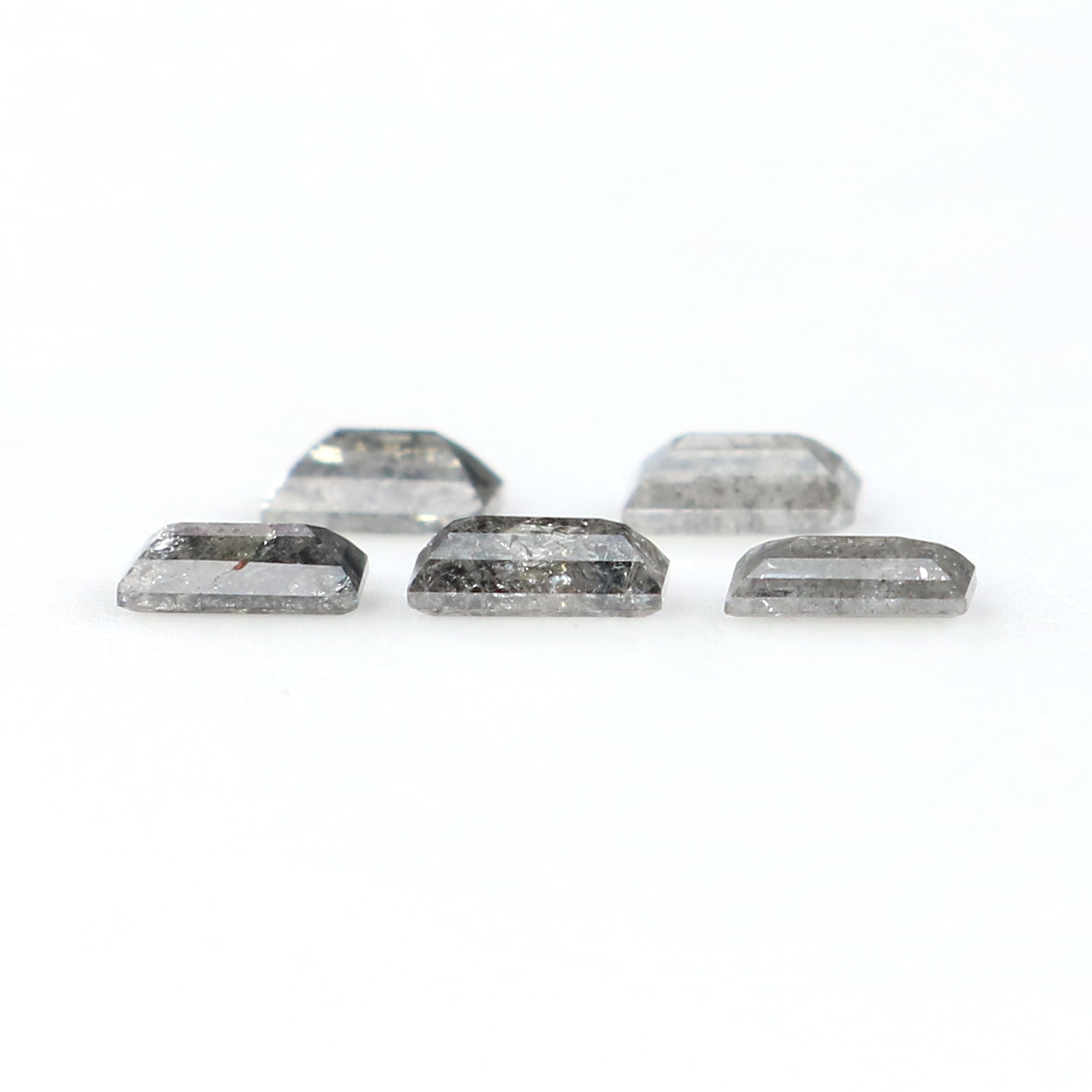 0.49 CT Natural Loose Baguette Shape Diamond Salt And Pepper Baguette Diamond 3.55 MM Natural Black Grey Baguette Rose Cut Diamond LQ2816