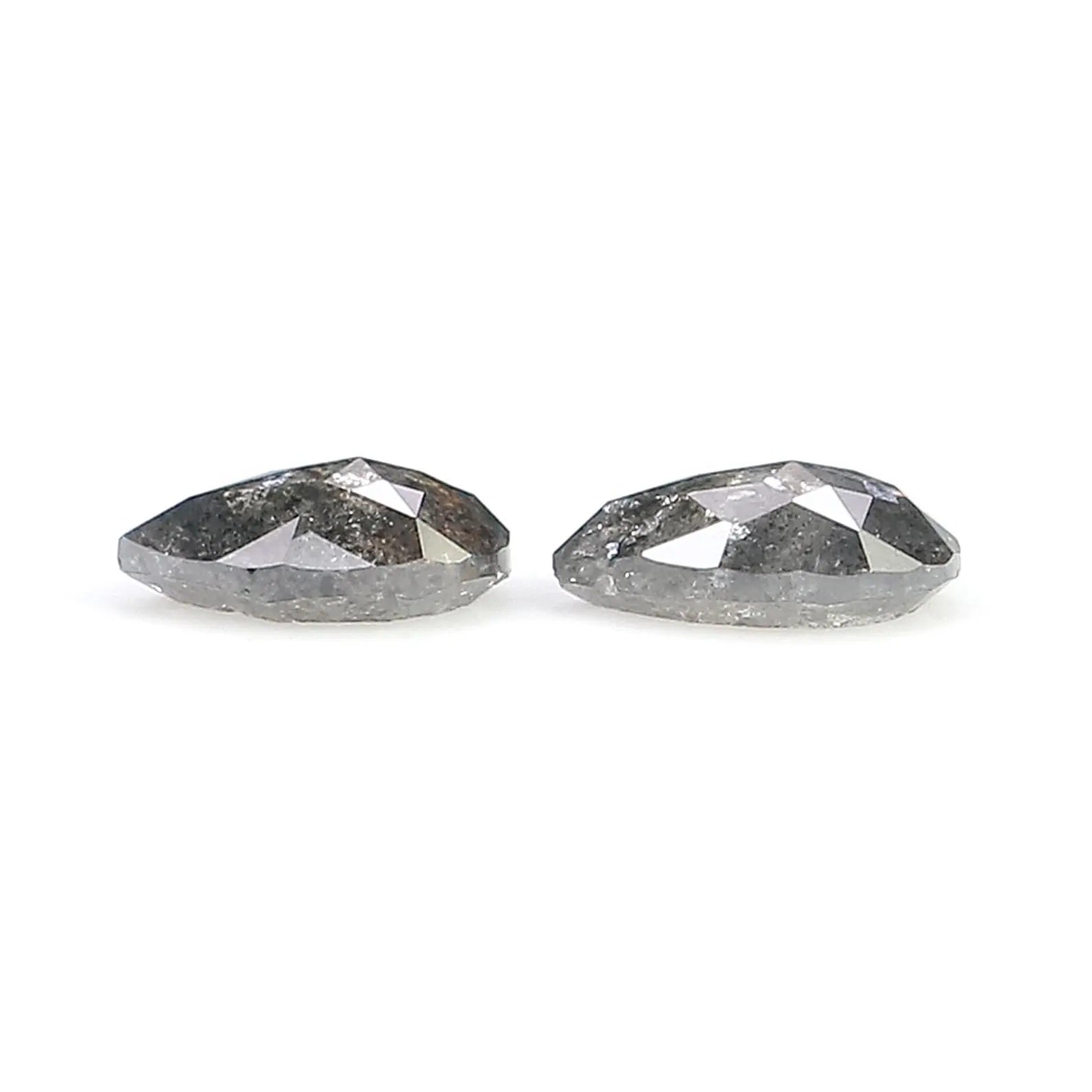 0.52 CT Natural Loose Pear Cut Pair Diamond Salt And Pepper Pear Shape Diamond 5.00 MM Natural Black Grey Color Pear Rose Cut Diamond NQ2294