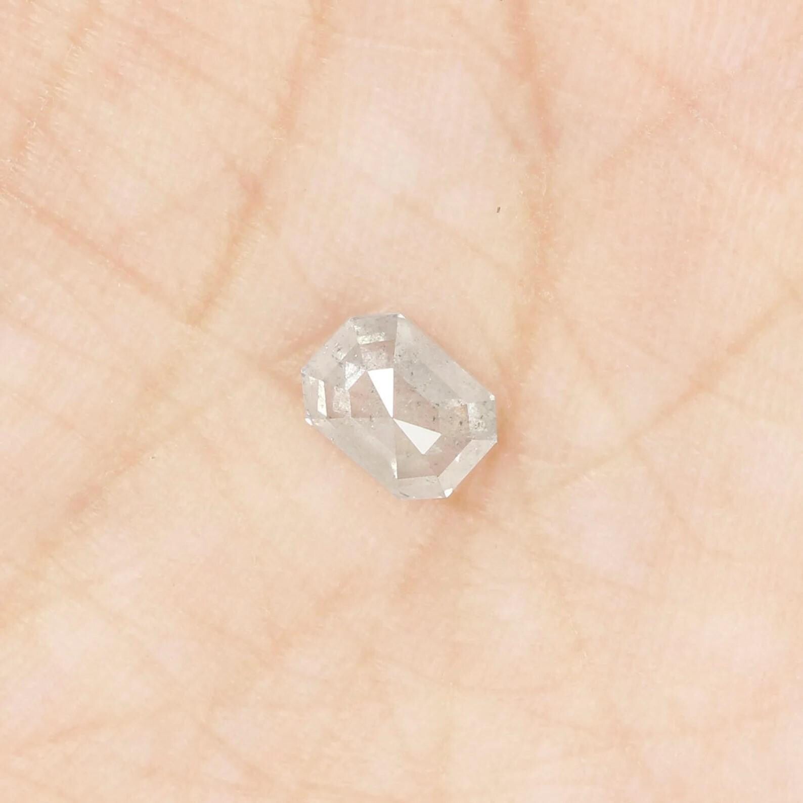 0.57 CT Natural Loose Emerald Shape Diamond Grey Color Emerald Cut Diamond 5.55 MM Natural Loose Grey Color Emerald Rose Cut Diamond NQ541