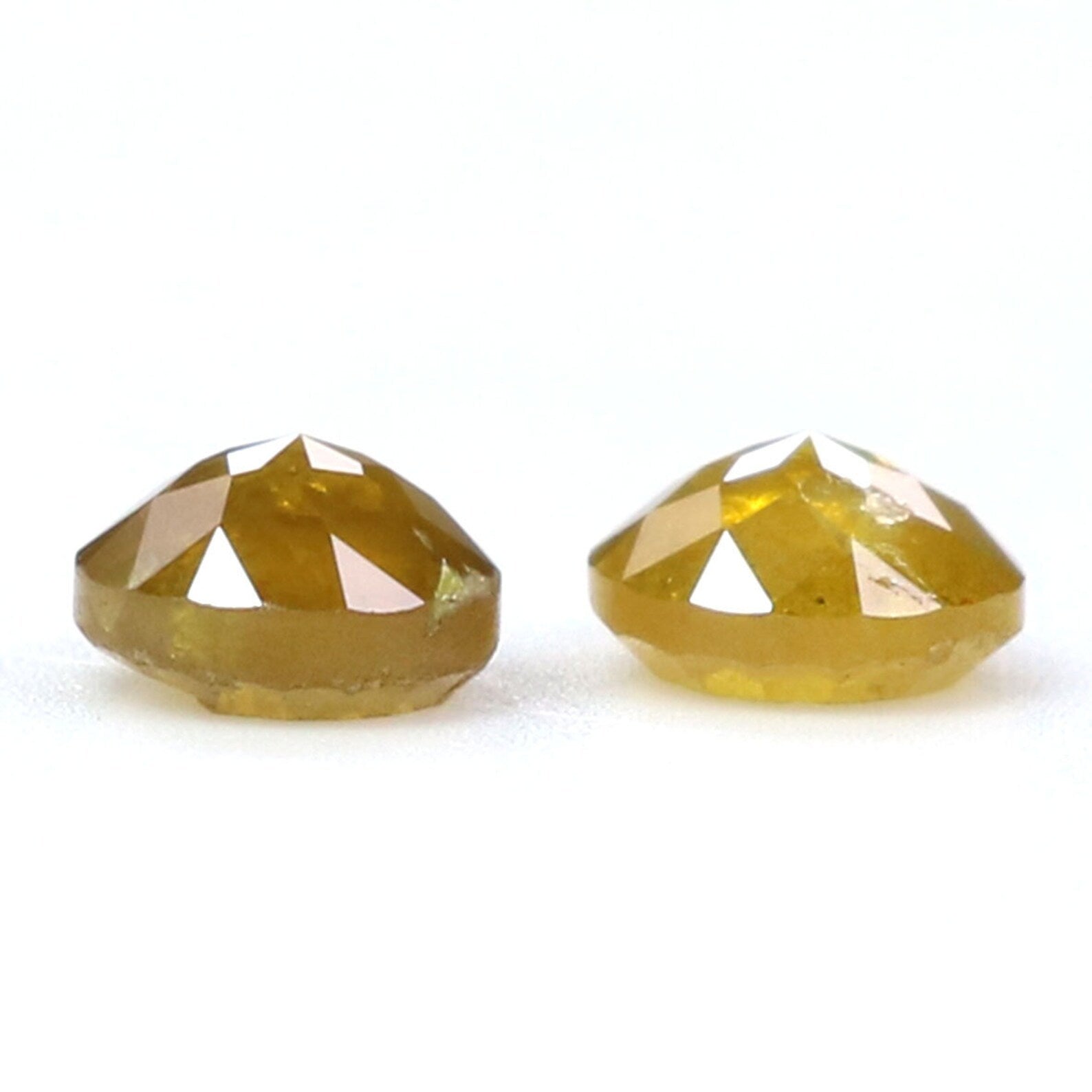 Natural Loose Rose Cut Coffee Yellow Color Diamond 0.48 CT 3.60 MM Round Rose Cut Shape Diamond N6520