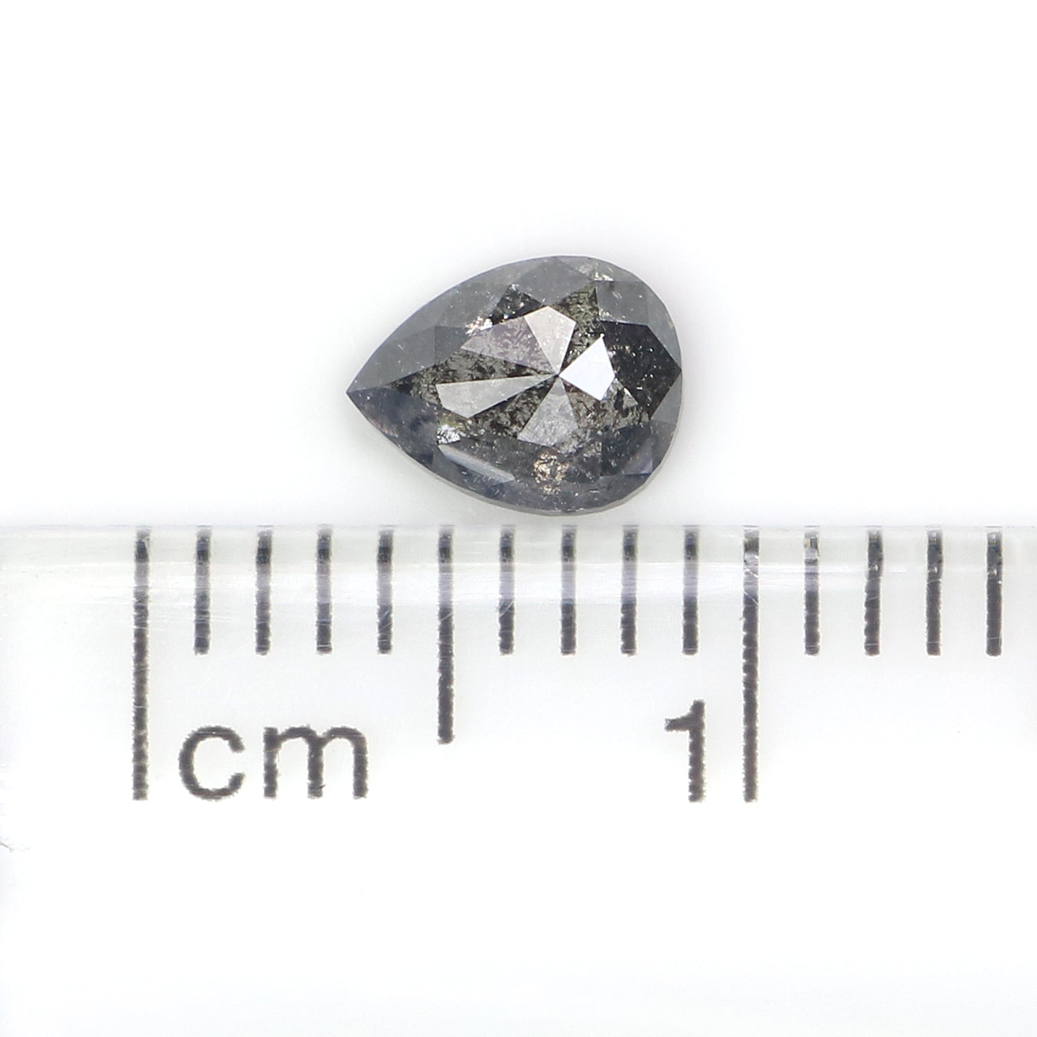 0.52 Ct Natural Loose Pear Shape Diamond Salt And Pepper Pear Cut Diamond 5.55 MM Natural Black Grey Diamond Pear Rose Cut Diamond LQ9020