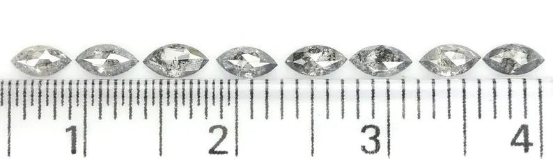 0.69 CT Natural Loose Marquise Shape Diamond Salt And Pepper Marquise Cut Diamond 4.10 MM Black Grey Color Marquise Rose Cut Diamond QN1600