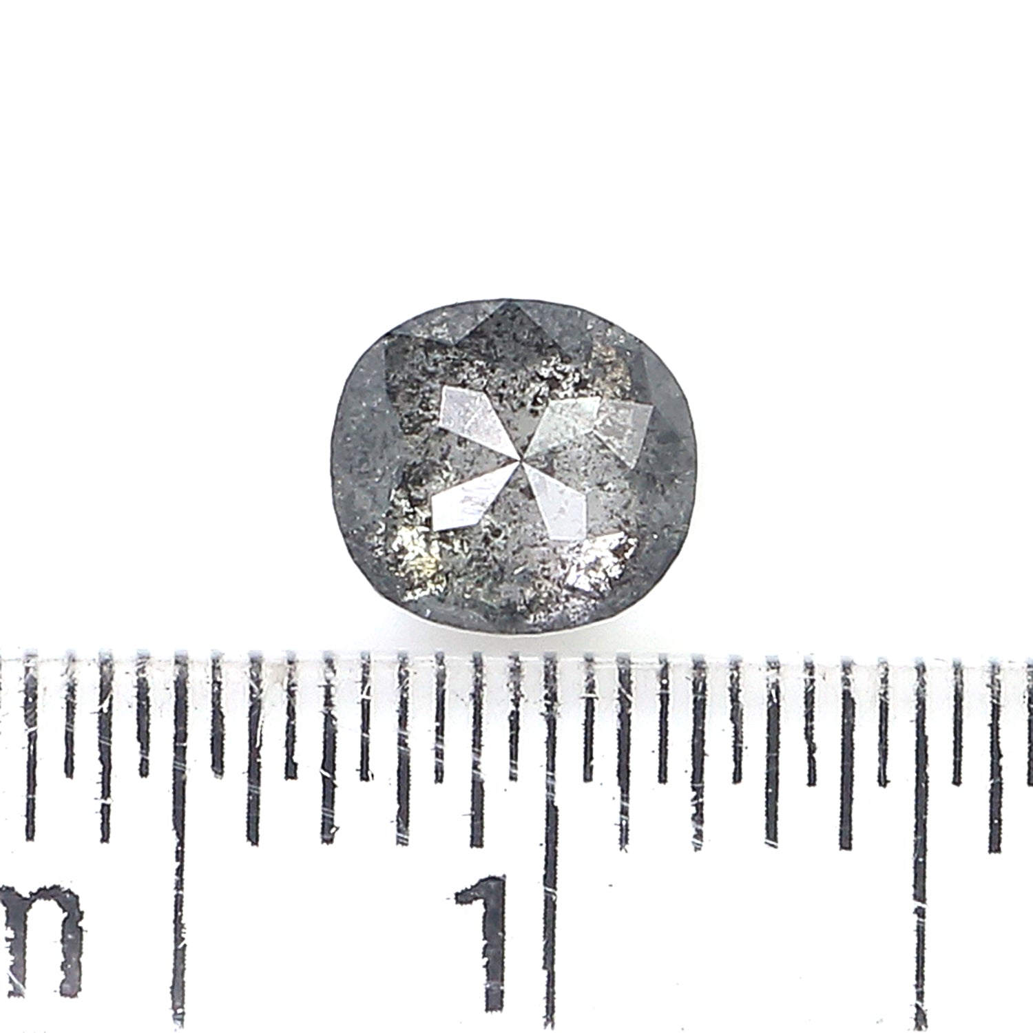 0.57 CT Natural Loose Oval Shape Diamond Salt And Pepper Oval Rose Cut Diamond 4.95 MM Natural Black Grey Color Oval Rose Cut Diamond QL9012