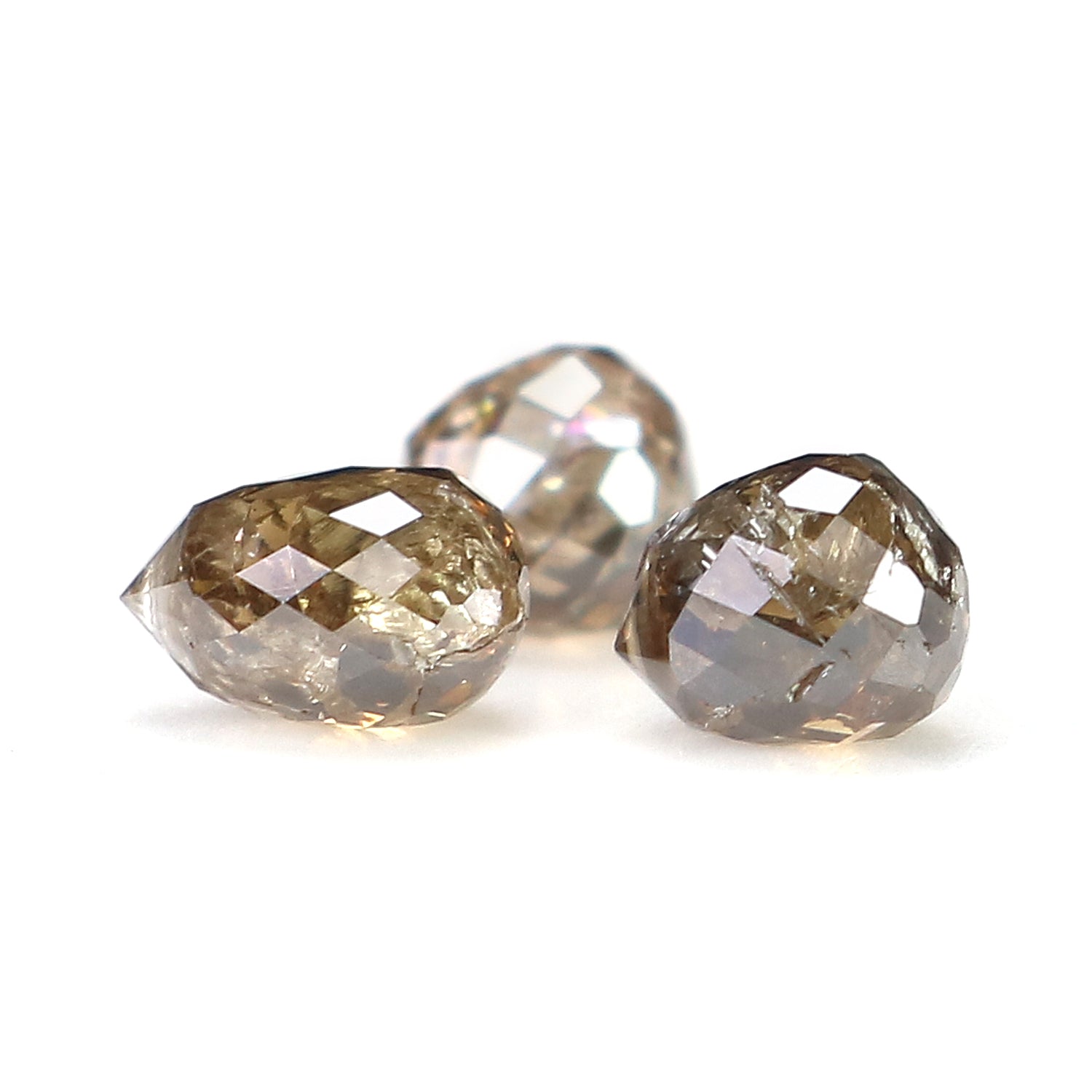 1.38 Ct Natural Loose Briolette Shape Diamond Brown Color Drop Diamond 3.90 MM Natural Loose Diamond Brown Briolette Cut Diamond LQ9986