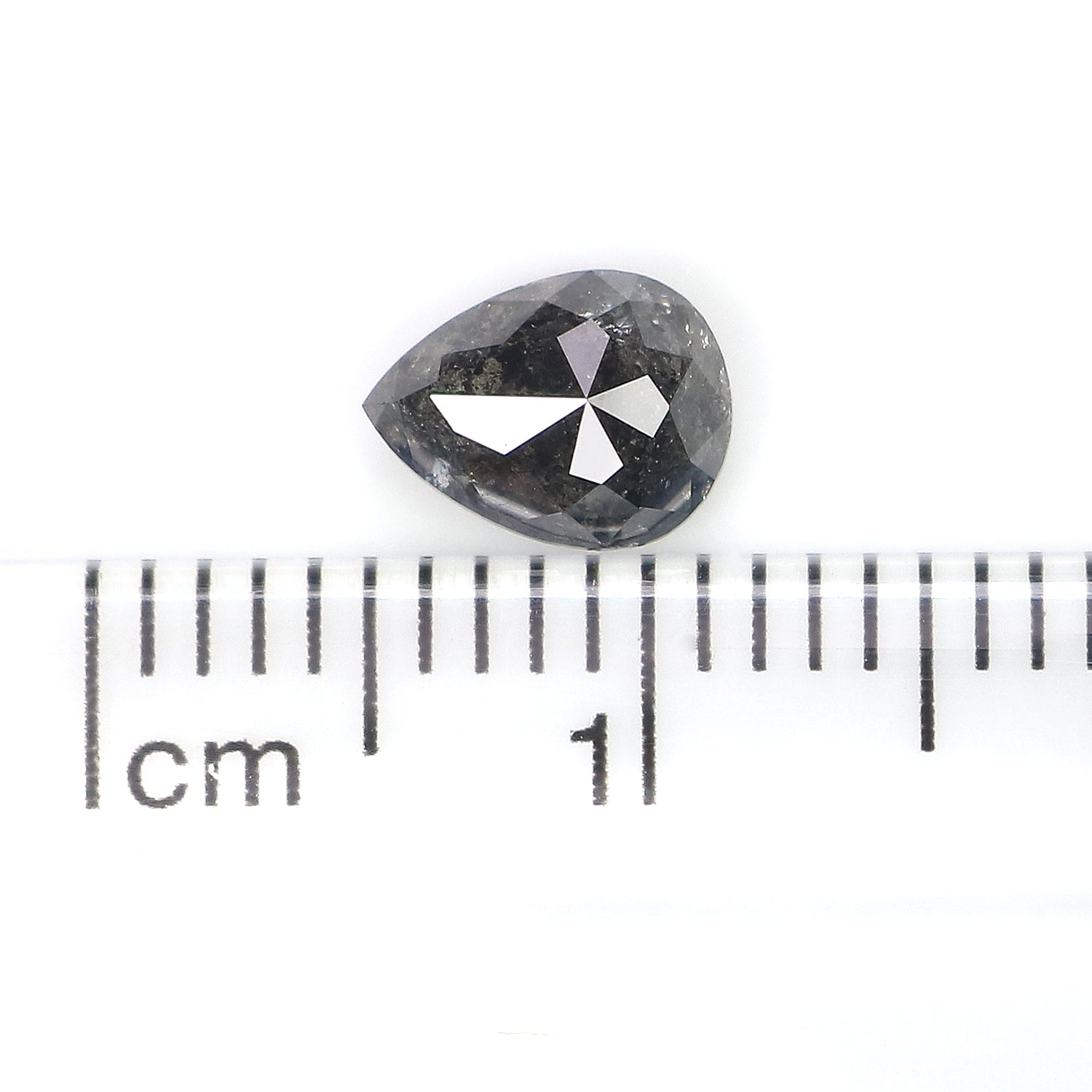 0.81 CT Natural Loose Pear Shape Diamond Salt And Pepper Pear Cut Diamond 6.70 MM Natural Black Grey Color Pear Rose Cut Diamond LQ3352
