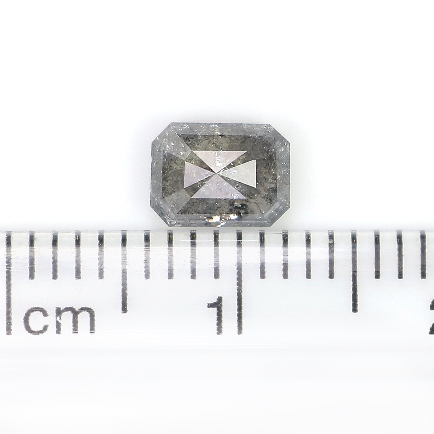 0.82 CT Natural Loose Emerald Shape Diamond Salt And Pepper Emerald Cut Diamond 6.10 MM Natural Black Grey Emerald Rose Cut Diamond LQ2003