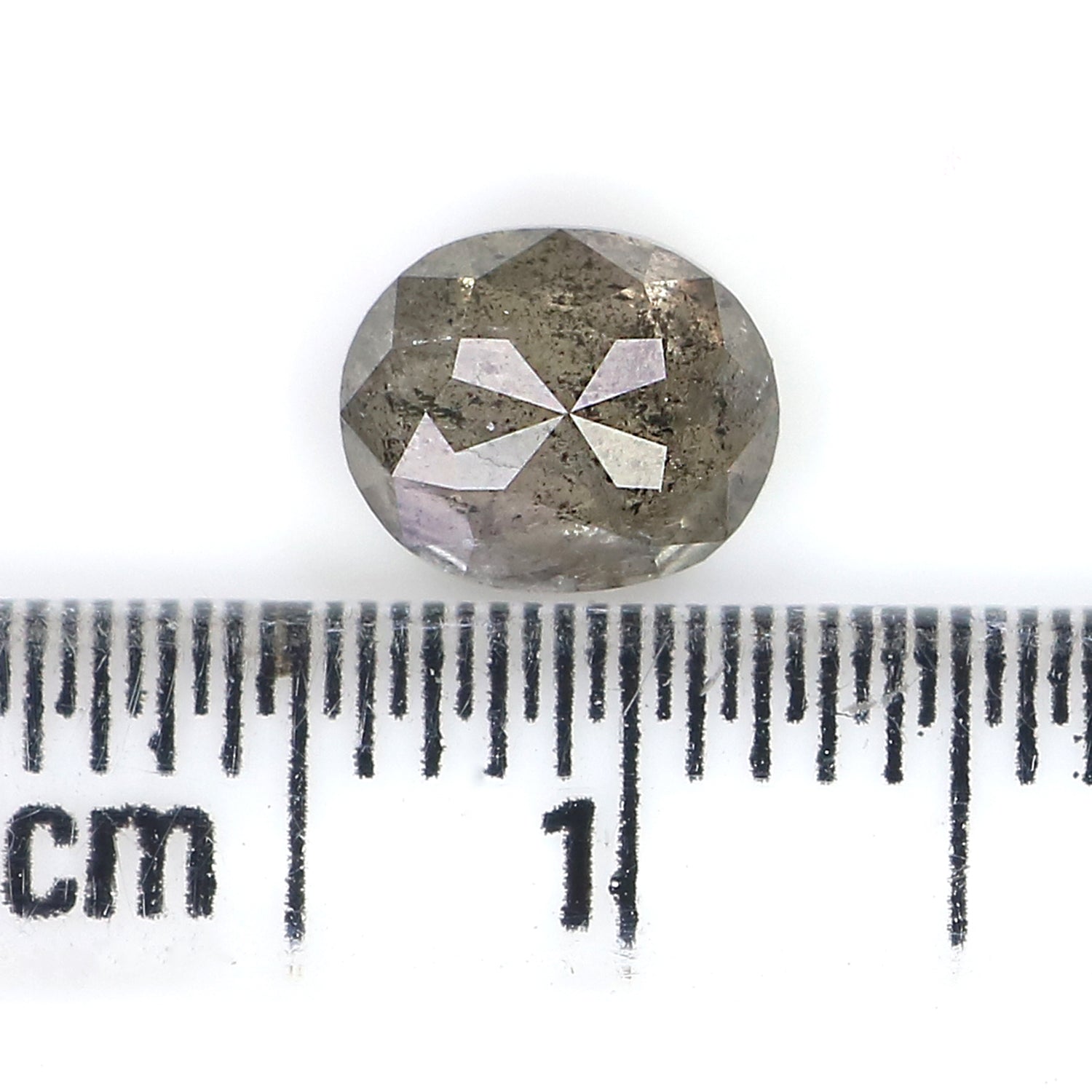 1.17 CT Natural Loose Oval Shape Diamond Salt And Pepper Oval Rose Cut Diamond 6.70 MM Black Grey Color Oval Shape Rose Cut Diamond QL8693