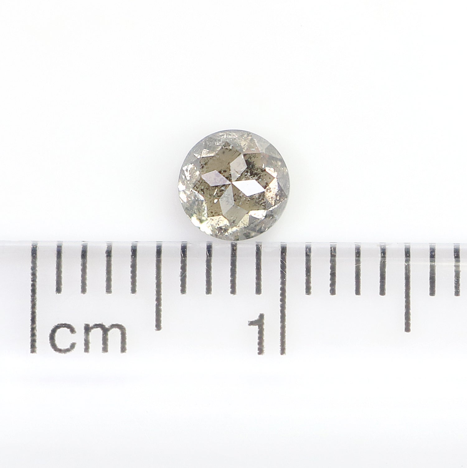 0.49 Ct Natural Loose Round Rose Cut Diamond Salt And Pepper Round Shape Diamond 4.50 MM Natural Black Grey Round Rose Cut Diamond LQ9813