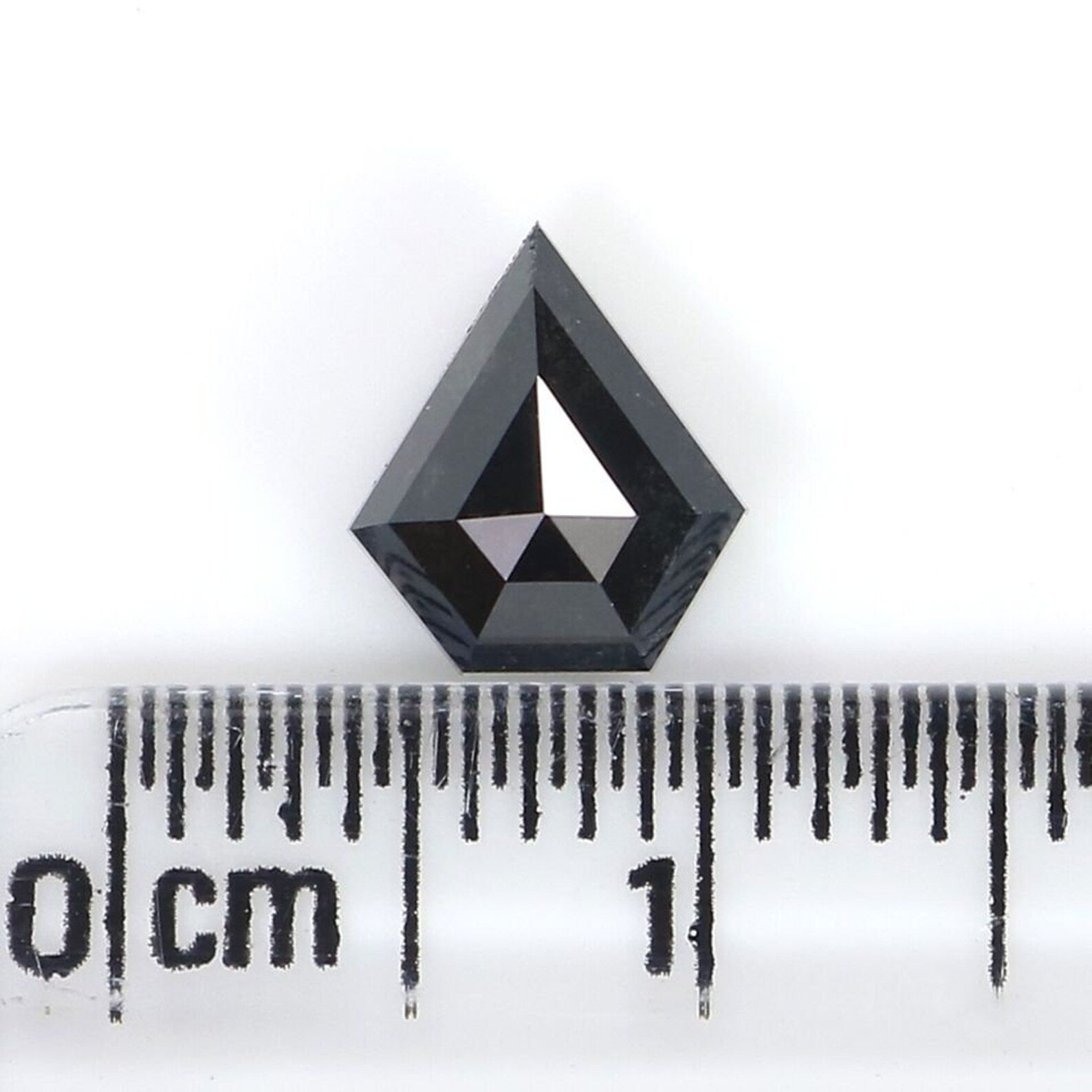 1.37 Ct Natural Loose Shield Shape Diamond Salt And Pepper Shield Diamond 7.70 MM Natural Black Grey Color Shield Rose Cut Diamond QN262