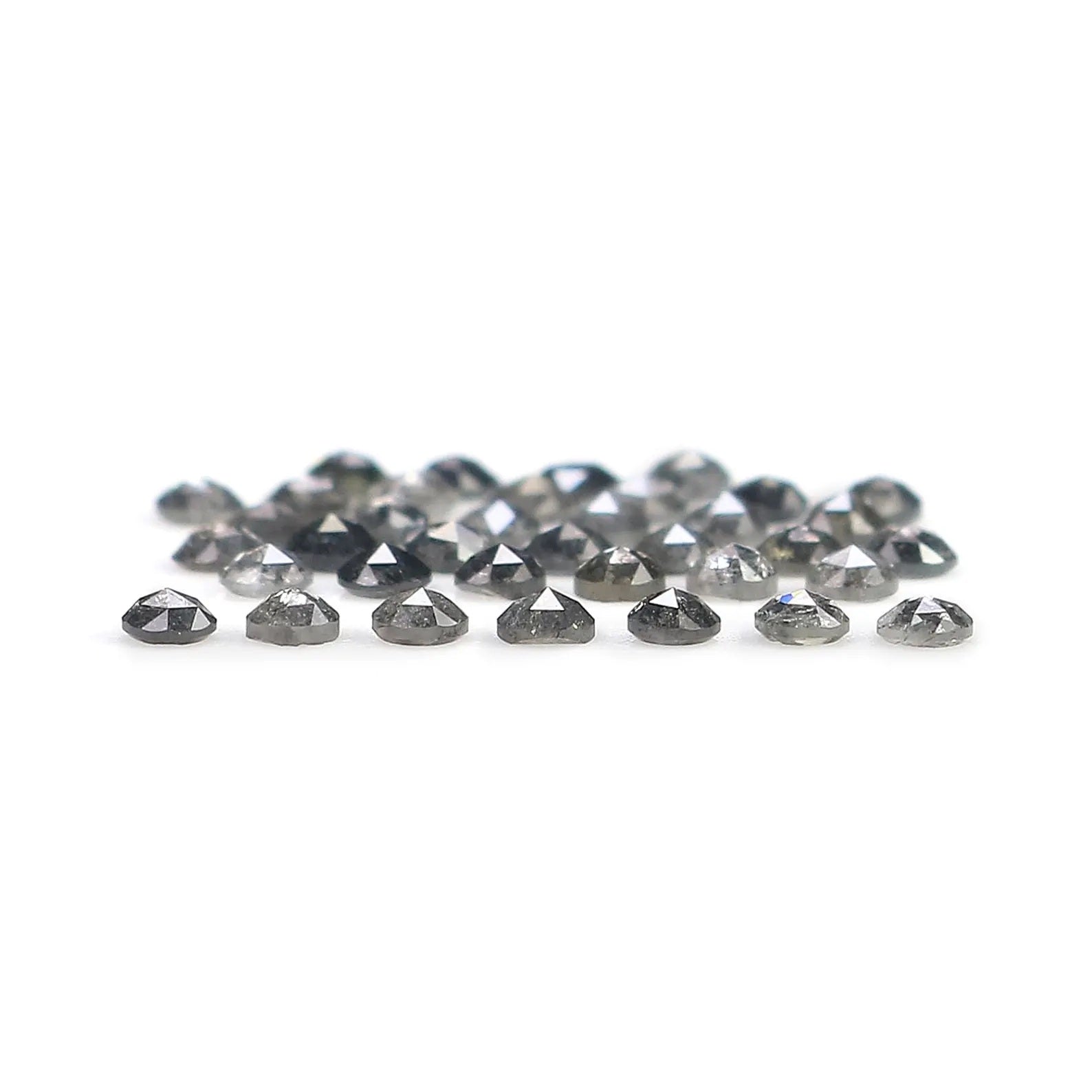 1.06 CT Natural Loose Round Shape Diamond Salt And Pepper Round Diamond 1.80 MM Natural Loose Black Grey Color Round Rose Cut Diamond NQ1833