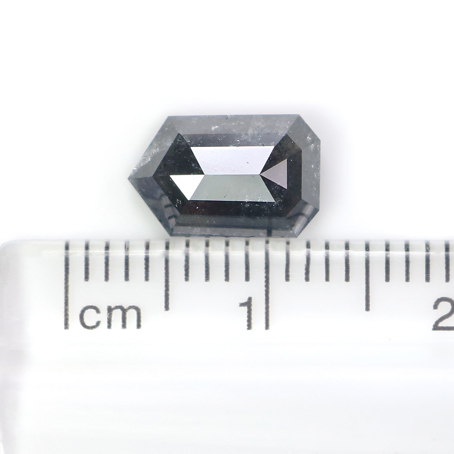2.26 Ct Natural Loose Shield Shape Diamond Salt And Pepper Shield Diamond 9.60 MM Natural Black Grey Color Shield Rose Cut Diamond LQ8216