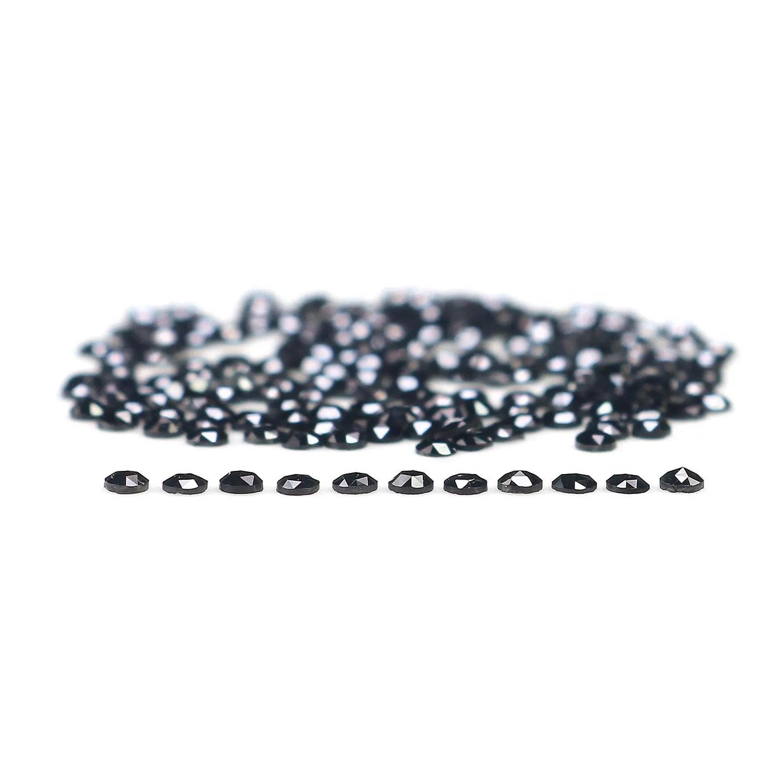 3.10 Ct Natural Loose Round Shape Diamond Black Color Round Diamond 1.55 MM Natural Loose Diamond Black Color Round Rose Cut Diamond NQ1823