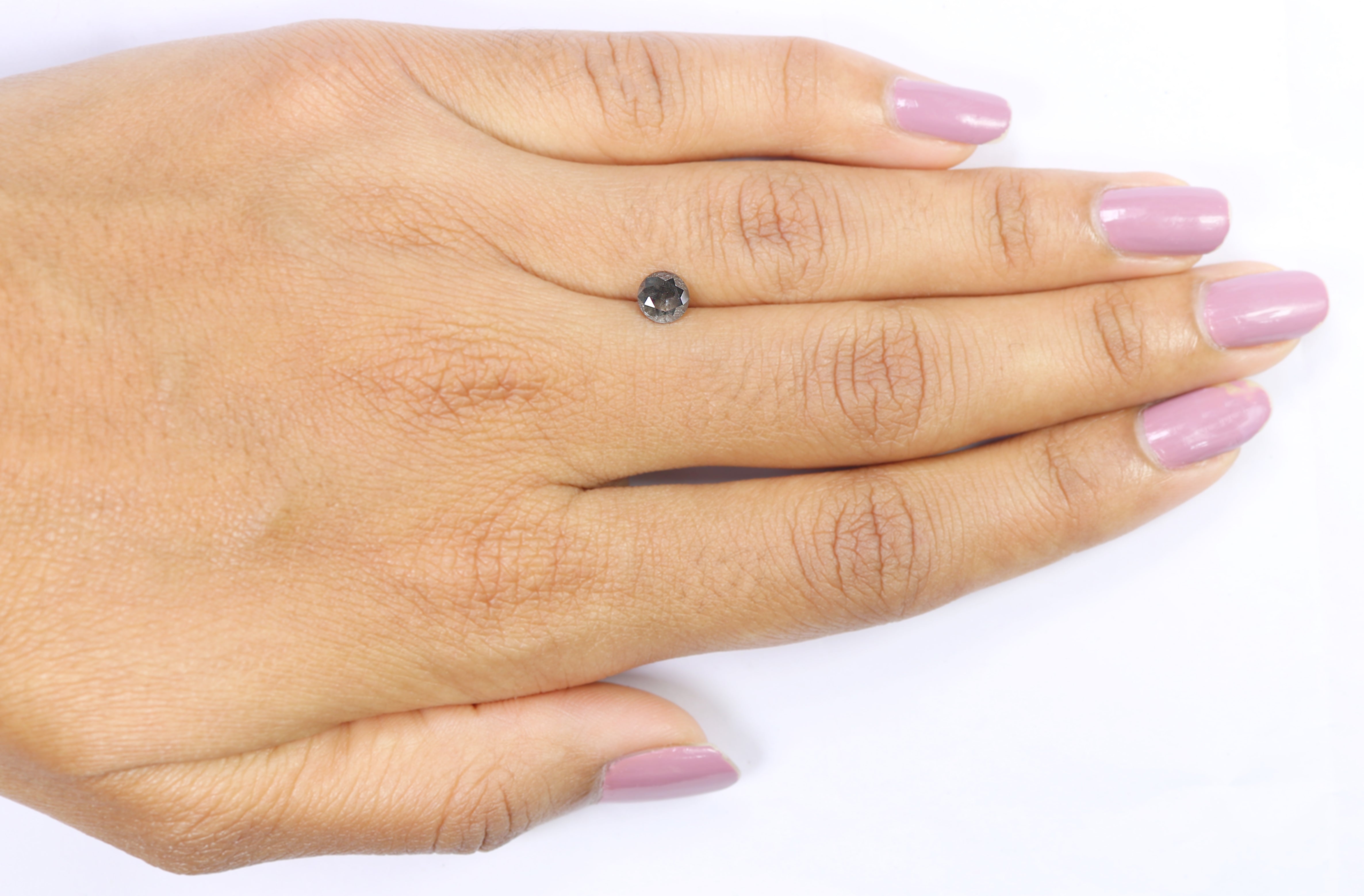0.68 CT Natural Loose Round Shape Diamond Black Grey Color Round Cut Diamond 5.30 MM Salt And Pepper Round Brilliant Cut Diamond LQ1765