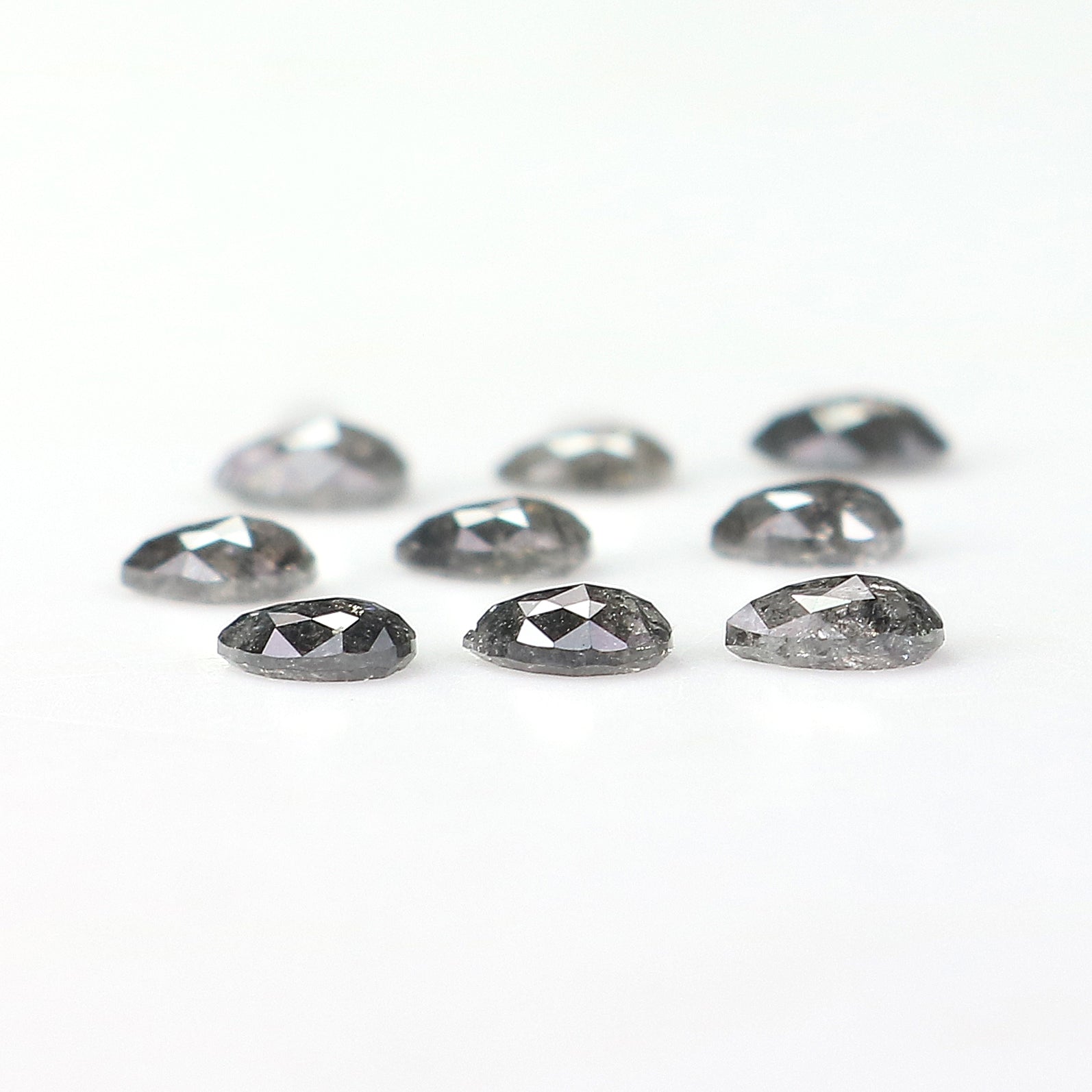 1.13 CT Natural Loose Pear Shape Diamond Salt And Pepper Pear Diamond 3.60 MM Natural Loose Black Grey Color Pear Rose Cut Diamond QL1284