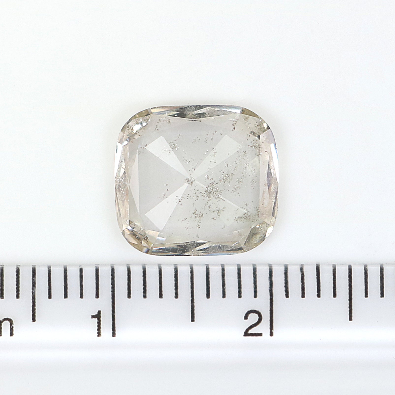 1.93 CT Cushion Rose Cut Salt And Pepper Lab Grown 10.30 MM Loose Diamond CVD Fancy Black Grey Color Lab Created Antique Cut Diamonds KDL3517