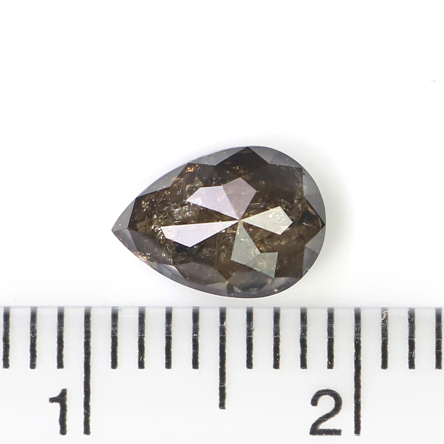 0.98 CT Natural Loose Pear Shape Diamond Brown Color Pear Cut Diamond 7.95 MM Natural Loose Brown Color Diamond Pear Rose Cut Diamond N2658