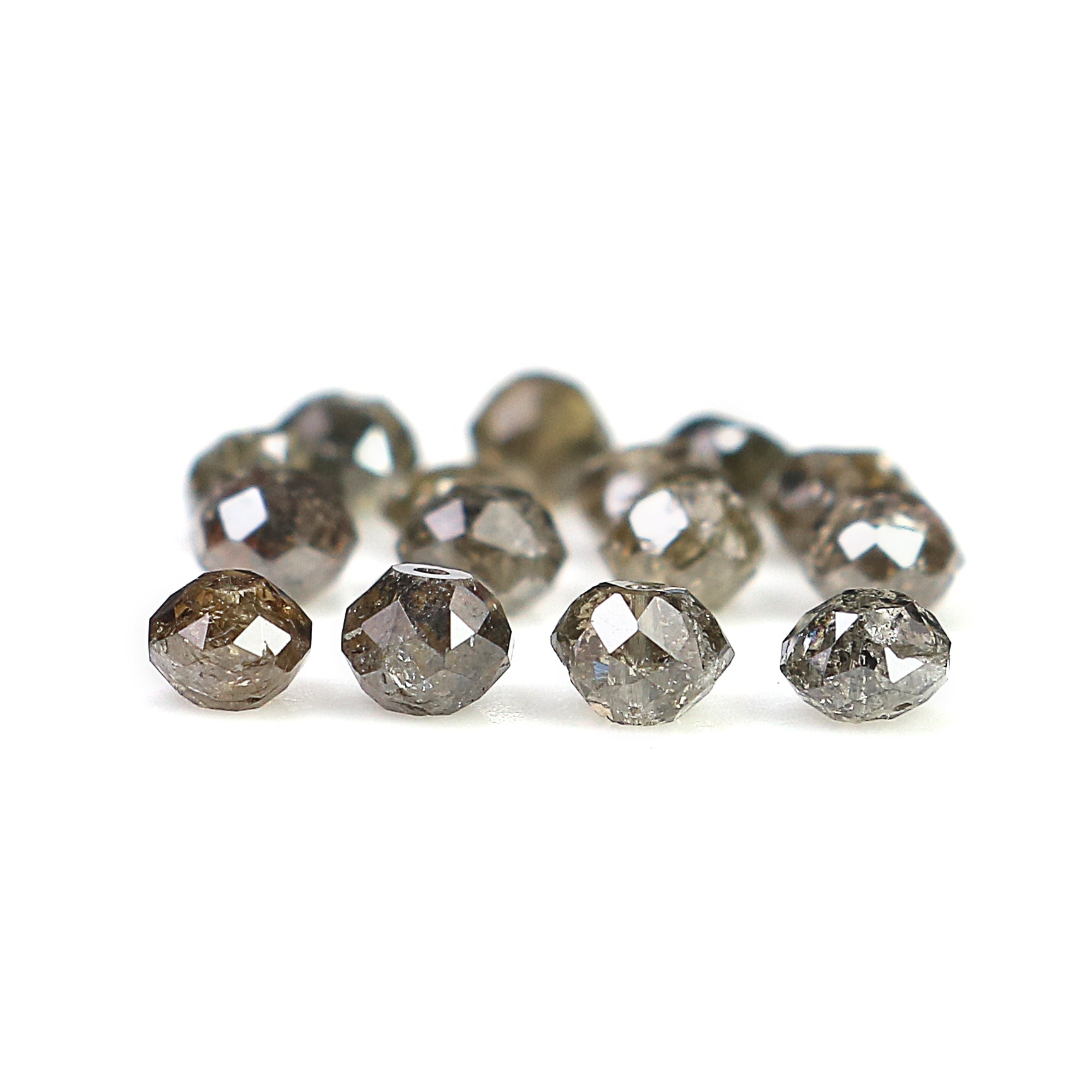 2.29 CT Natural Loose Bead Shape Diamond Brown Color Bead Cut Diamond 2.50 MM Natural Loose Brown Color Diamond Bead Rose Cut Diamond LQ1735