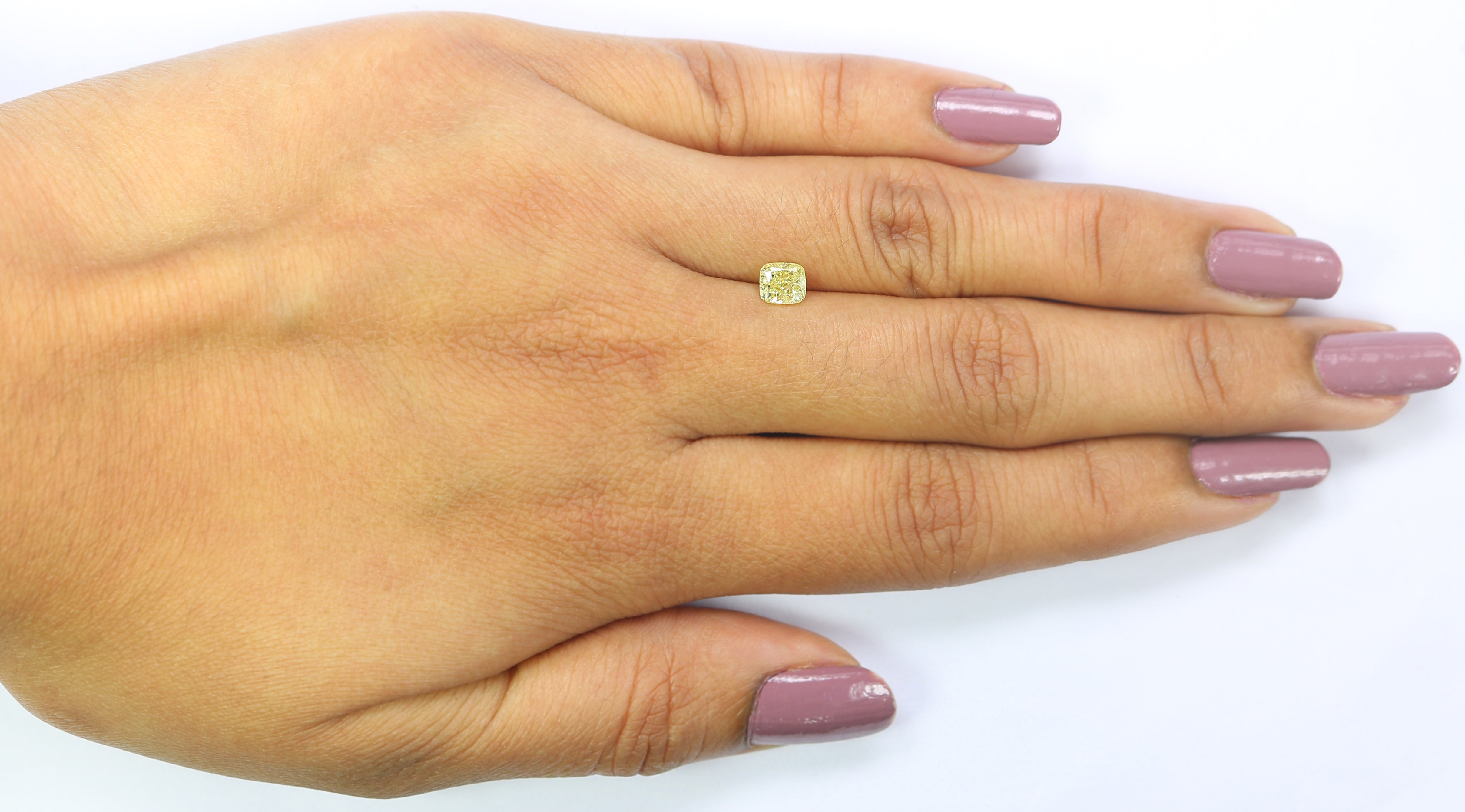 0.56 CT IGI Certified Natural Loose Modified Cushion Cut Diamond 4.80 MM Natural Fancy Yellow Color Cushion Brilliant Cut Diamond QL7701