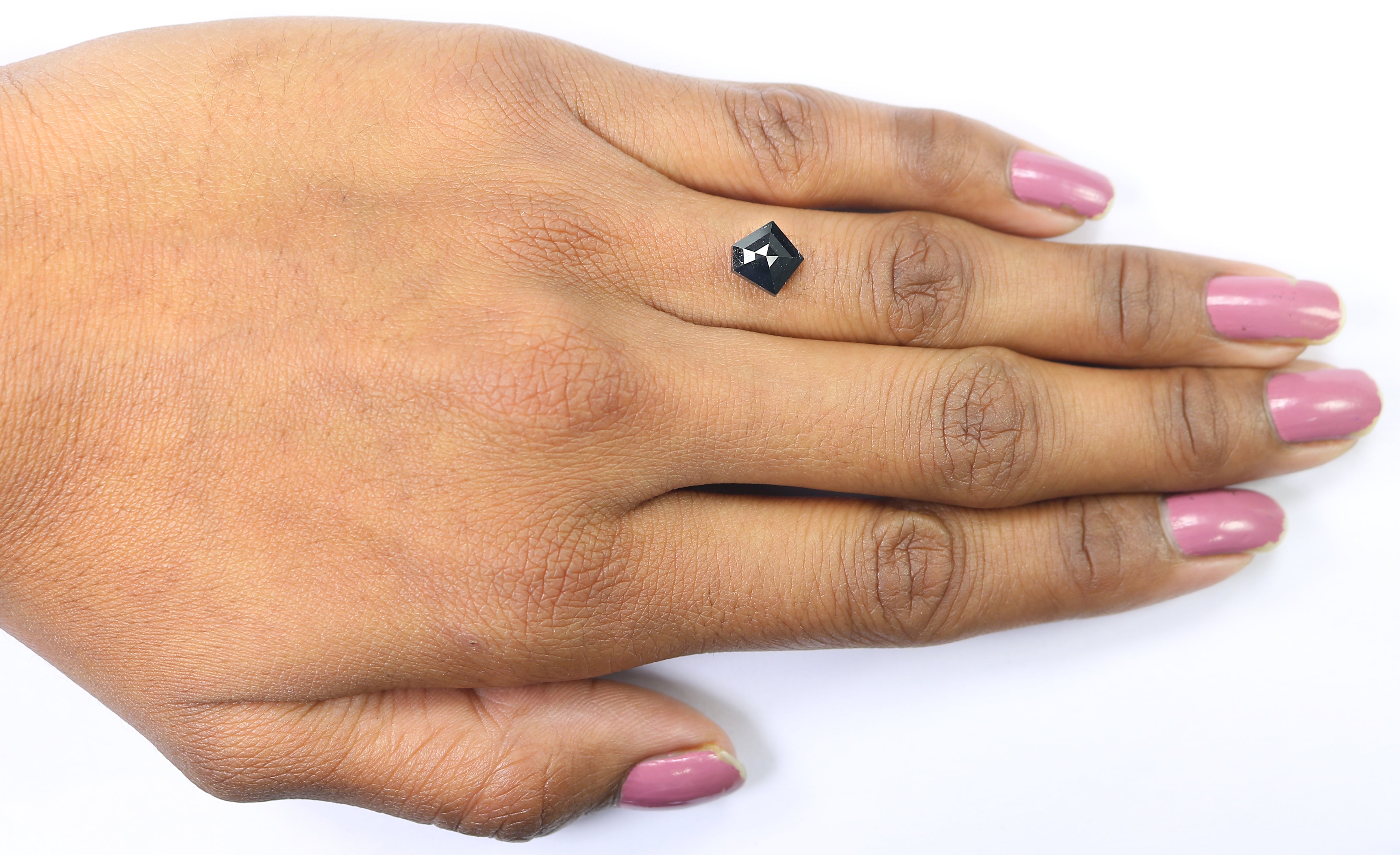 1.41 CT Natural Loose Pentagon Shape Diamond Black Color Pentagon Diamond 8.05 MM Natural Loose Black Color Pentagon Rose Cut Diamond KQ2245