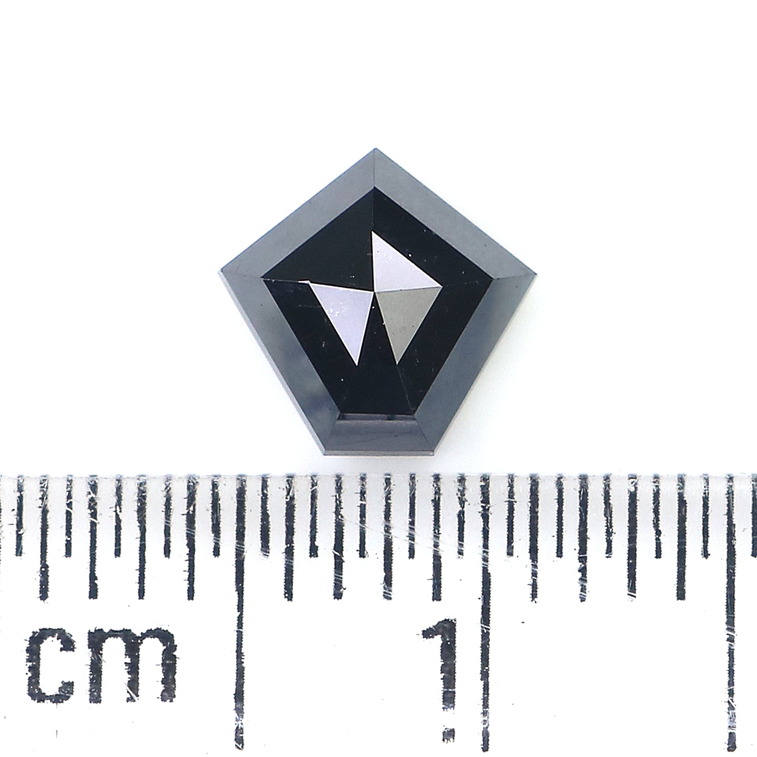 0.78 CT Natural Loose Pentagon Shape Diamond Black Color Pentagon Diamond 6.35 MM Natural Loose Black Color Pentagon Rose Cut Diamond LQ9608