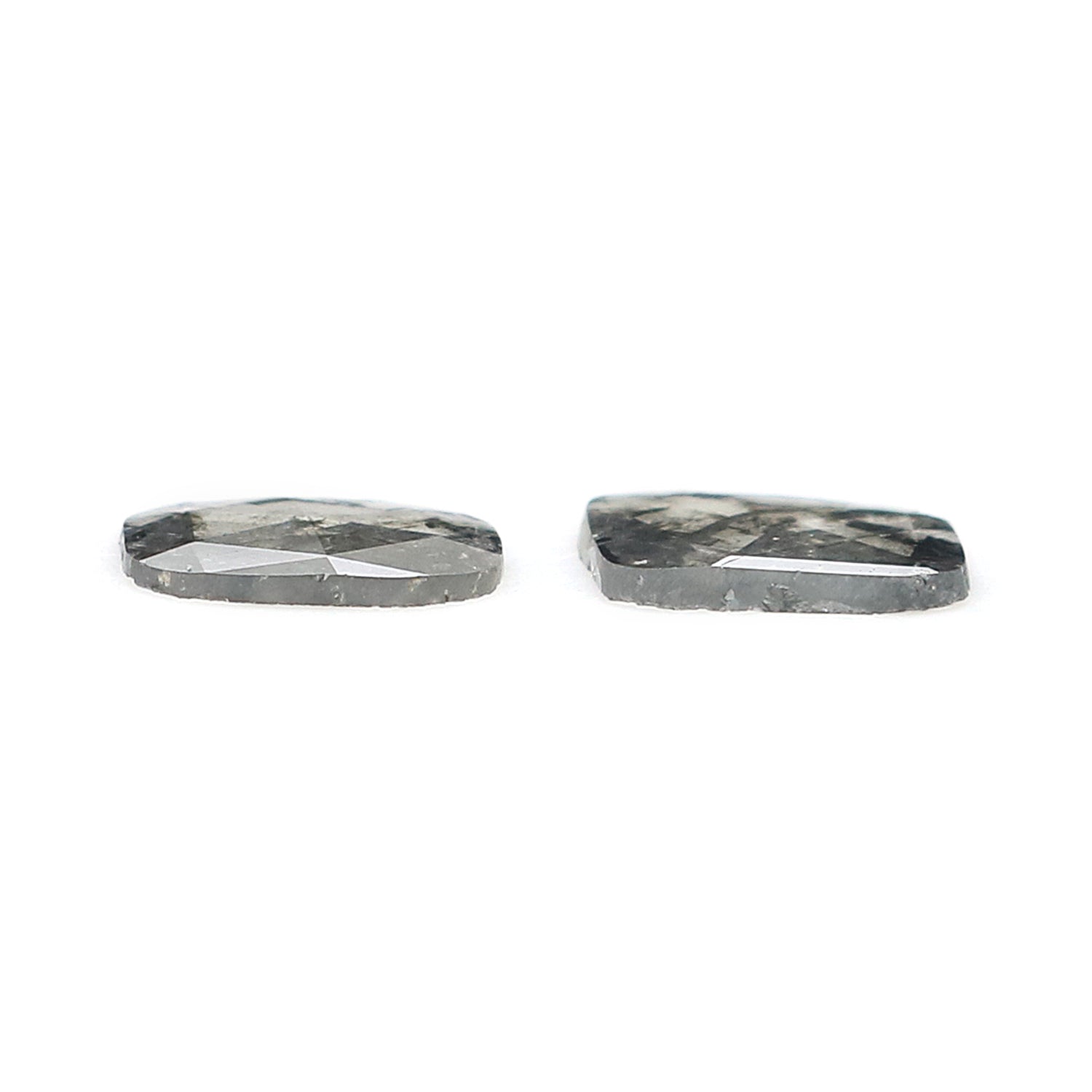Natural Slice Salt and Pepper Diamond 0.91 CT Loose Irregular Cut Black Grey Stone 6.75 MM Rustic Diamond For Custom Engagement Ring L3621