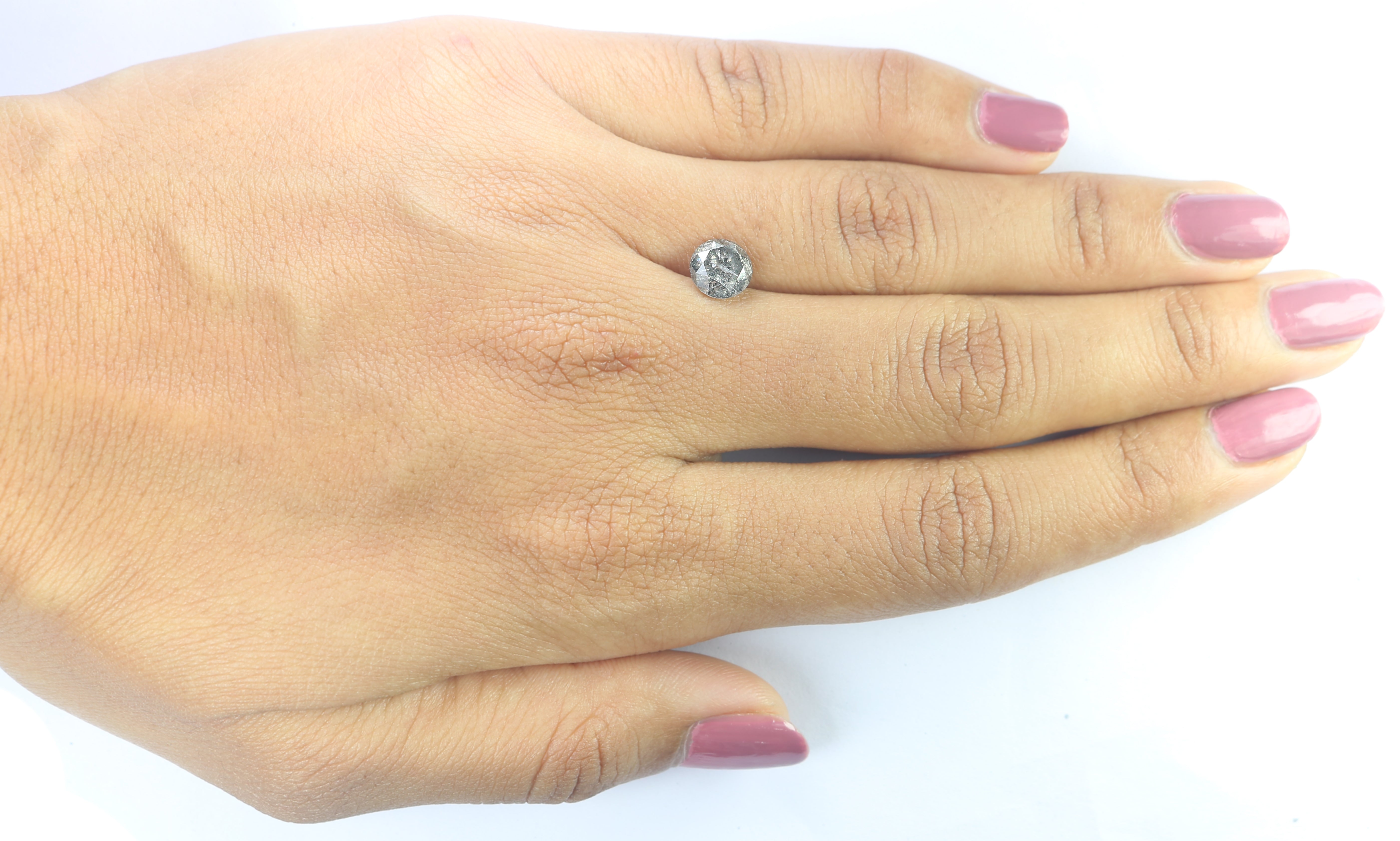 1.44 Ct Natural Loose Round Shape Diamond Salt And Pepper Round Cut Diamond 6.90 MM Natural Loose Diamond Round Brilliant Cut Diamond LQ9352
