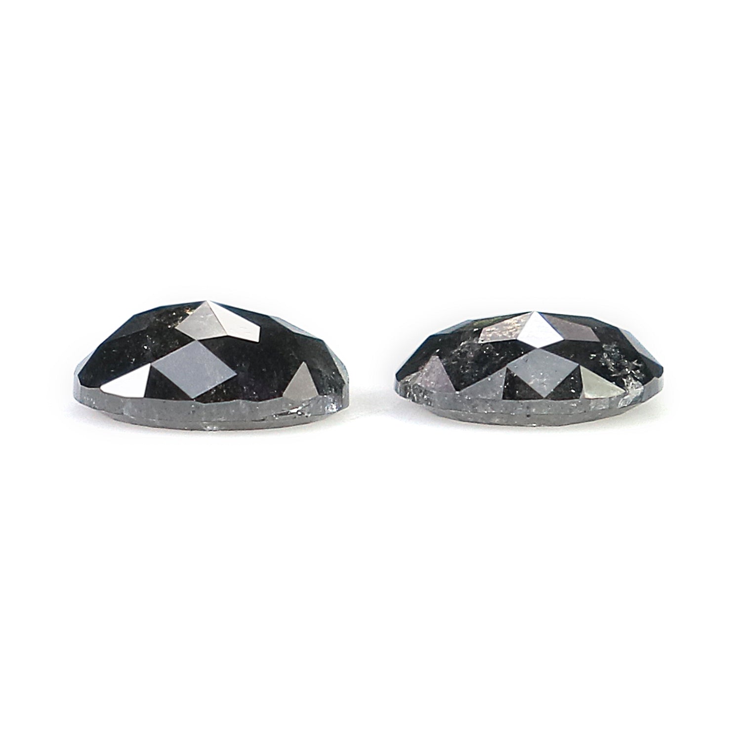 0.60 CT Natural Loose Oval Pair Diamond Black Grey Color Oval Cut Diamond 4.75 MM Salt And Pepper Oval Diamond Oval Cut Pair Diamond LQ2558