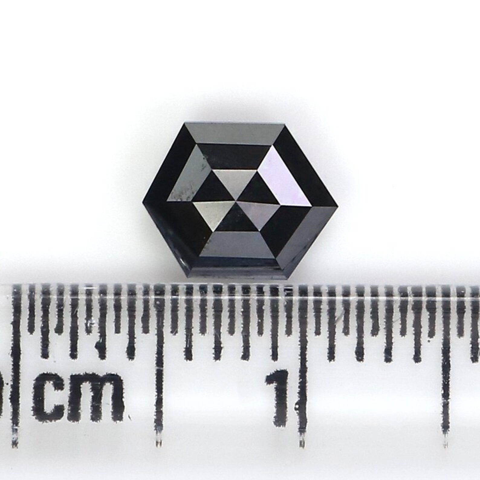 0.91 CT Natural Loose Hexagon Shape Diamond Black Color Hexagon Cut Diamond 6.85 MM Natural Diamond Black Hexagon Rose Cut Diamond NQ555
