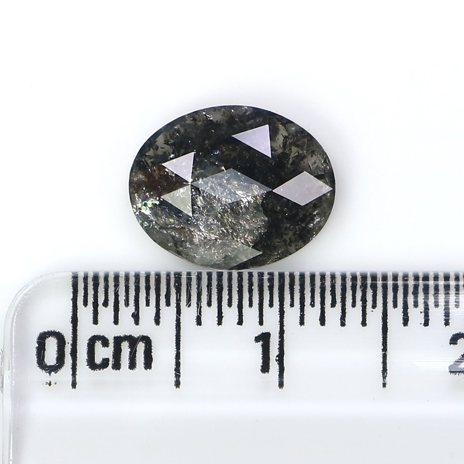 2.31 CT Natural Loose Oval Shape Diamond Salt And Pepper Oval Shape Diamond 10.05 MM Natural Black Grey Color Oval Rose Cut Diamond LQ2937