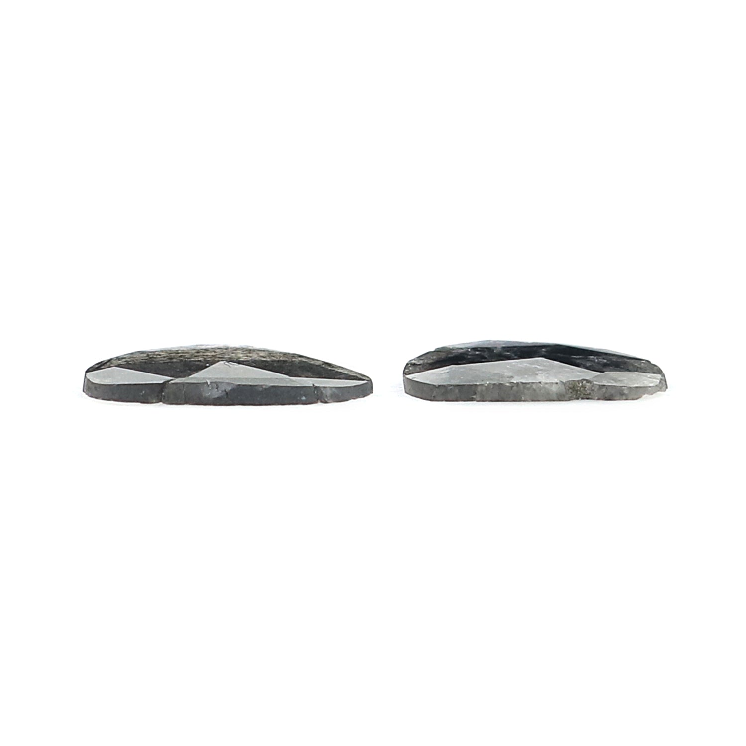 0.92 CT Natural Loose Slice Shape Diamond Salt And Pepper Slice Uncut Diamond 8.65 MM Natural Black Grey Diamond Irregular Cut Diamond L3611