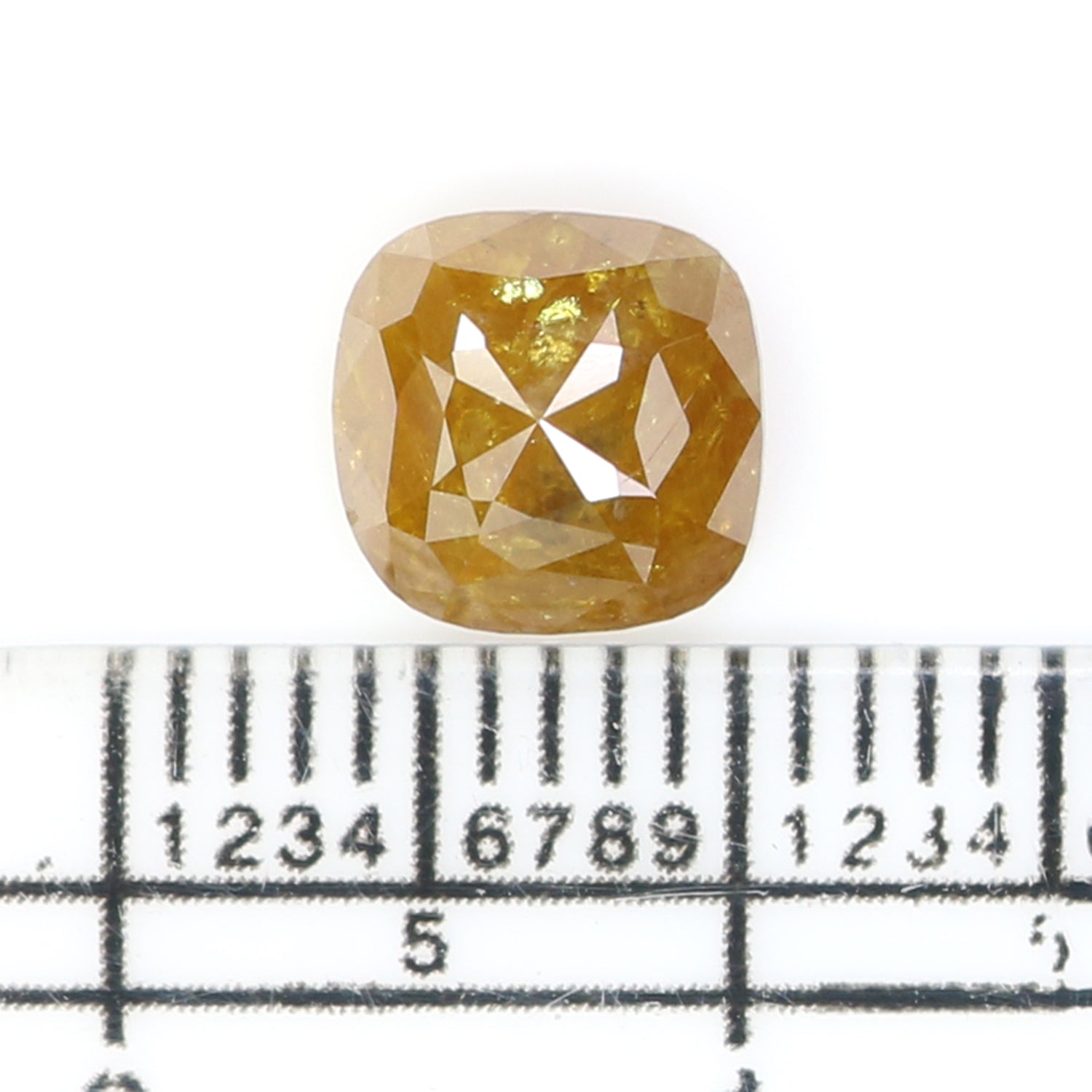 1.79 CT Natural Loose Cushion Shape Diamond Yellow Color Cushion Cut Diamond 7.00 MM Natural Yellow Color Cushion Rose Cut Diamond KQ2675