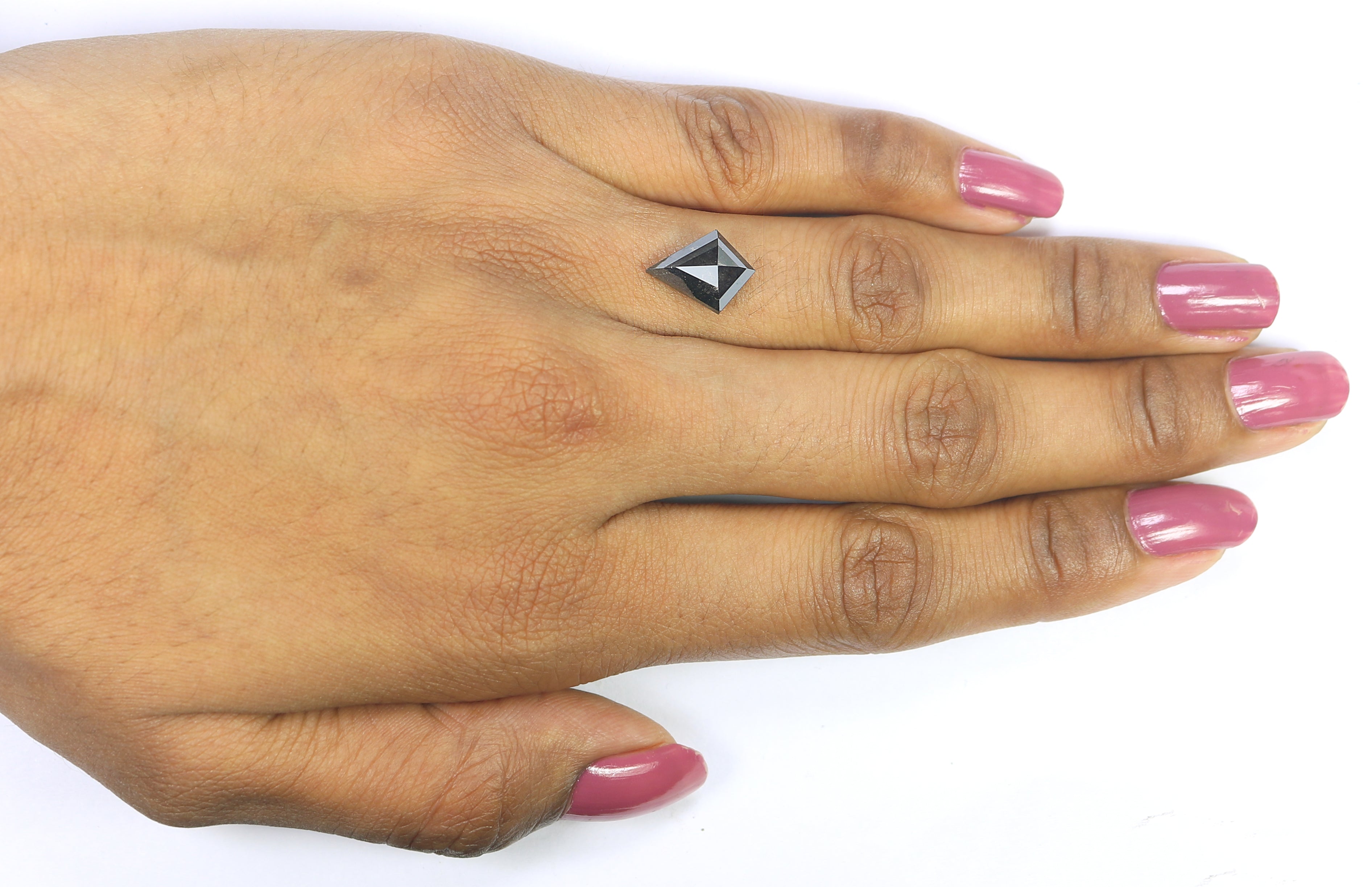 Natural Kite Salt and Pepper Diamond 2.71 CT Loose Rose Cut Black Grey Stone 12.00 MM Rustic Diamond For Custom Engagement Ring L3618