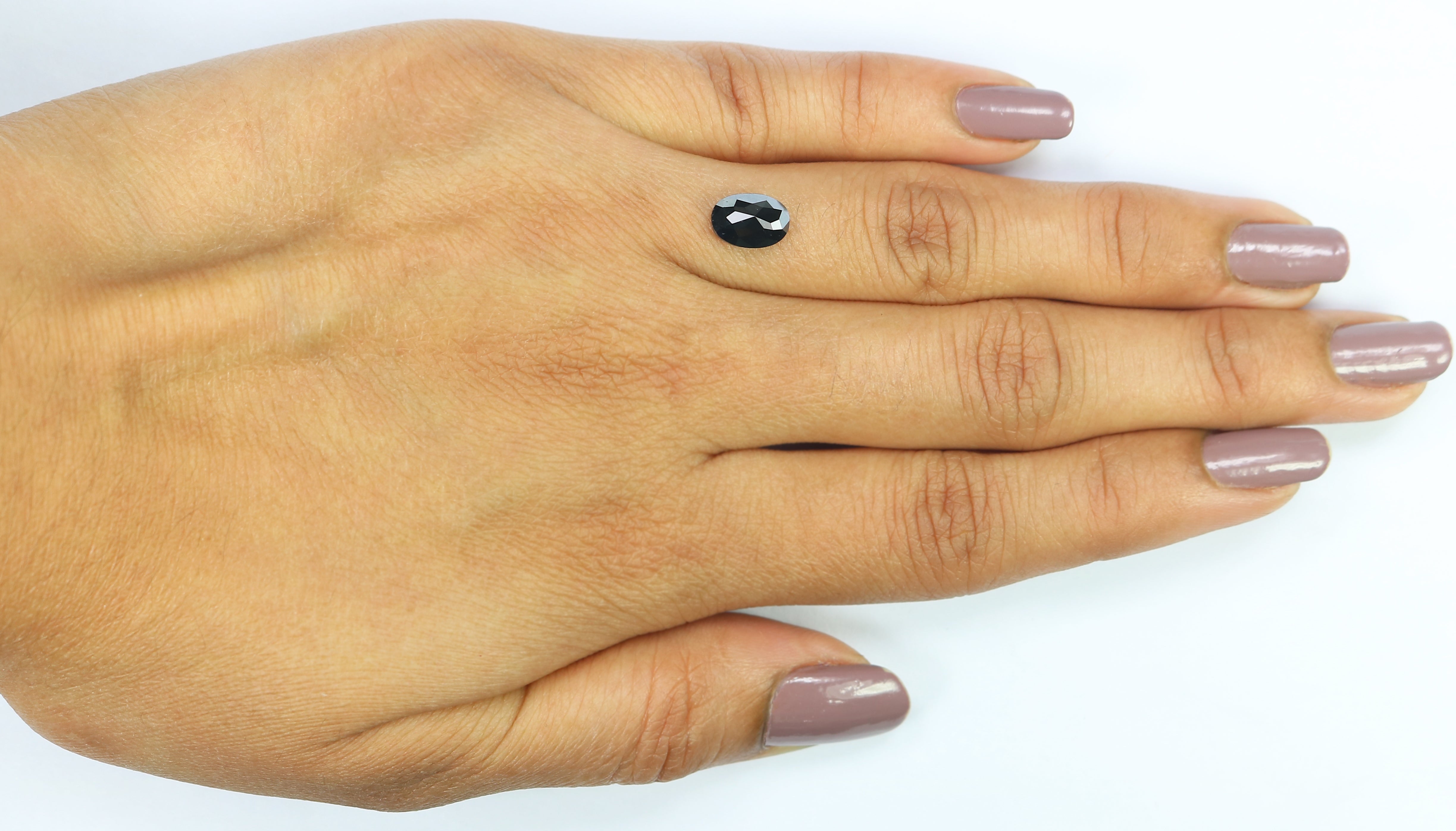 1.19 CT Natural Loose Oval Shape Diamond Black Oval Cut Diamond 8.05 MM Natural Loose Diamond Black Color Oval Shape Rose Cut Diamond LC15