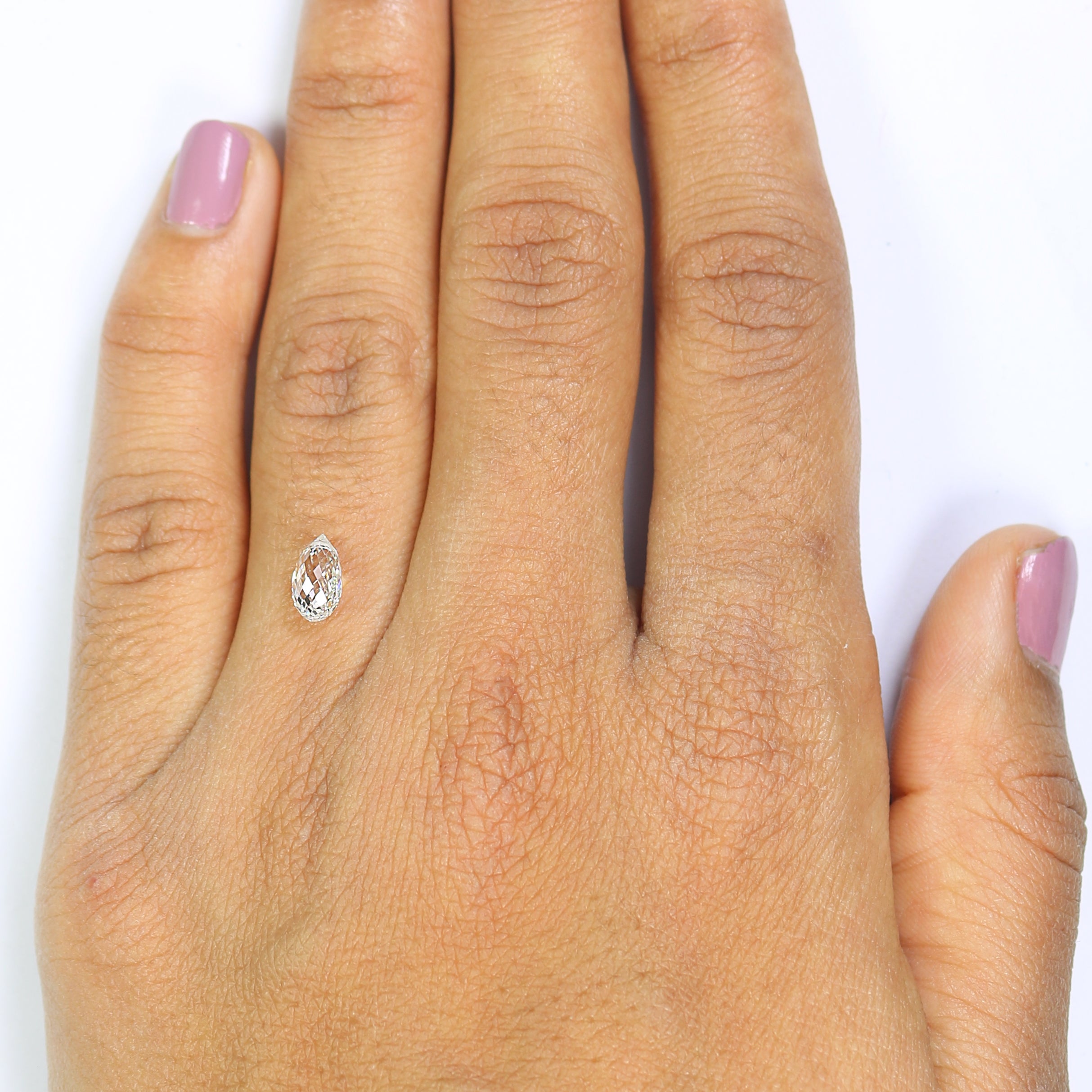 1.02 CT Lab Grown Briolette Cut Diamond E/F Color VS Clarity Diamond Lab Grown CVD Diamond Lab Created Diamond Drop Rose Cut Diamond L3480