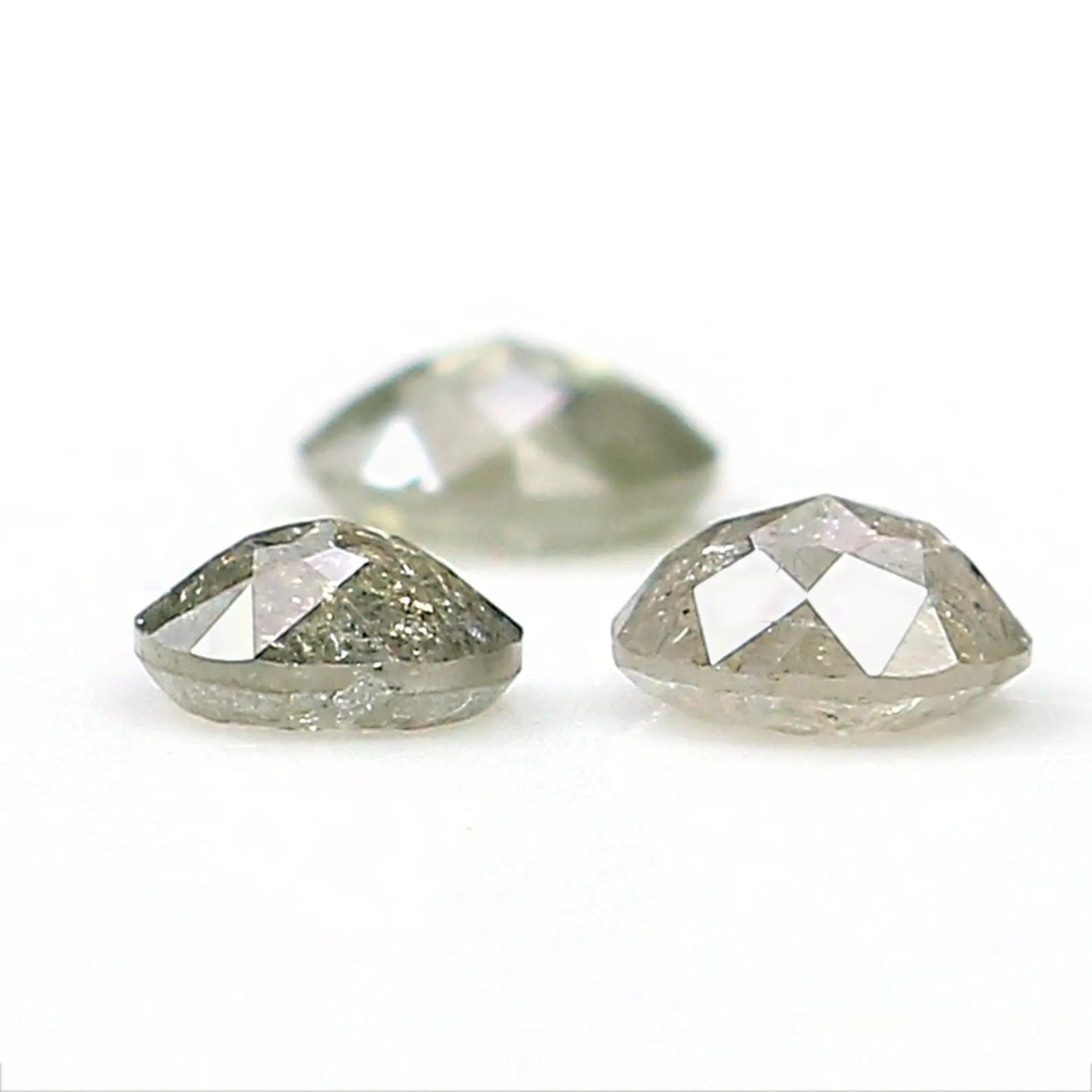 1.46 CT Natural Loose Round Shape Diamond Gray Color Round Diamond 4.60 MM Natural Loose Diamond Yellow Color Round Rose Cut Diamond NQ456