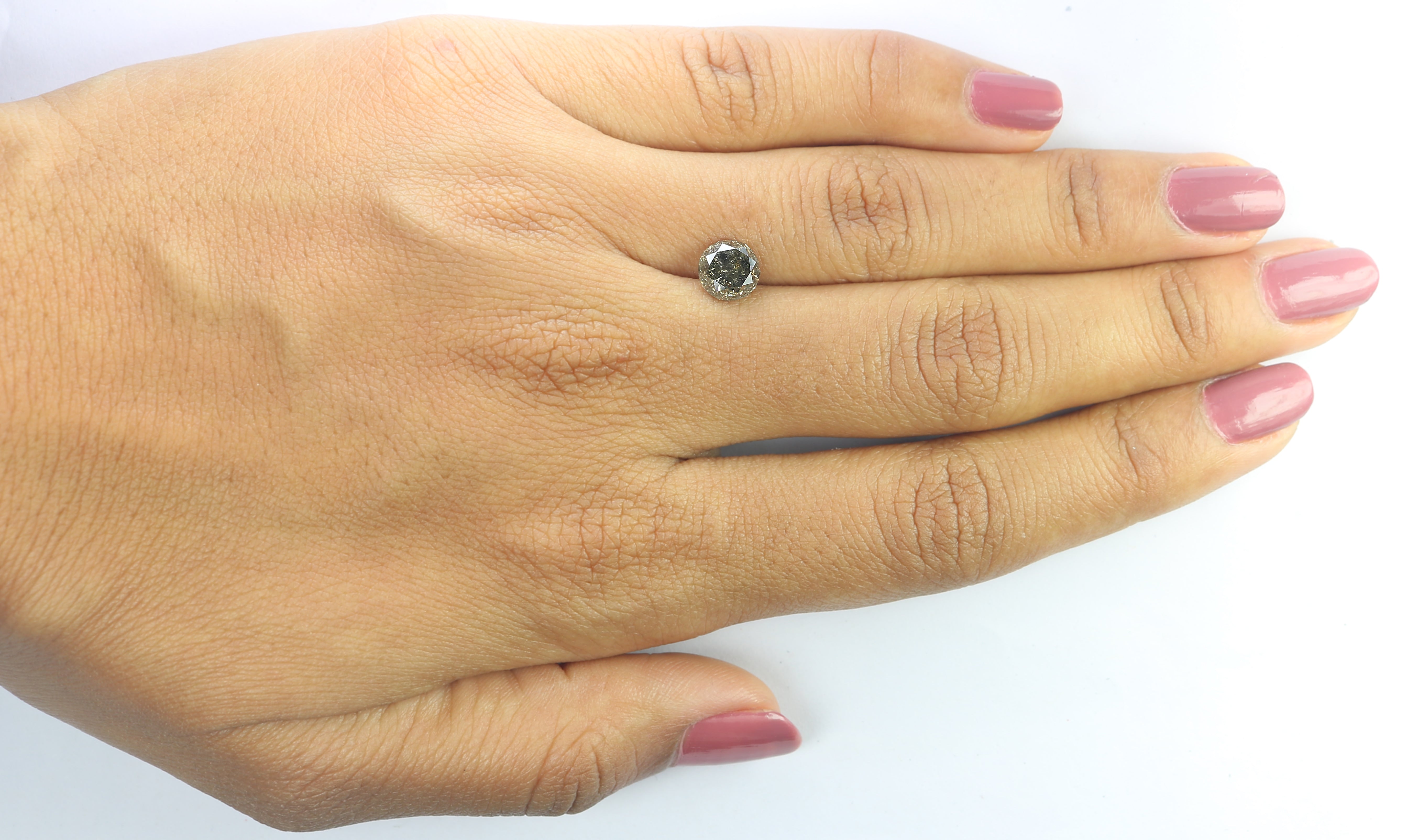 1.48 CT Natural Loose Round Shape Diamond Salt And Pepper Round Cut Diamond 6.70 MM Natural Loose Diamond Round Brilliant Cut Diamond LQ8699