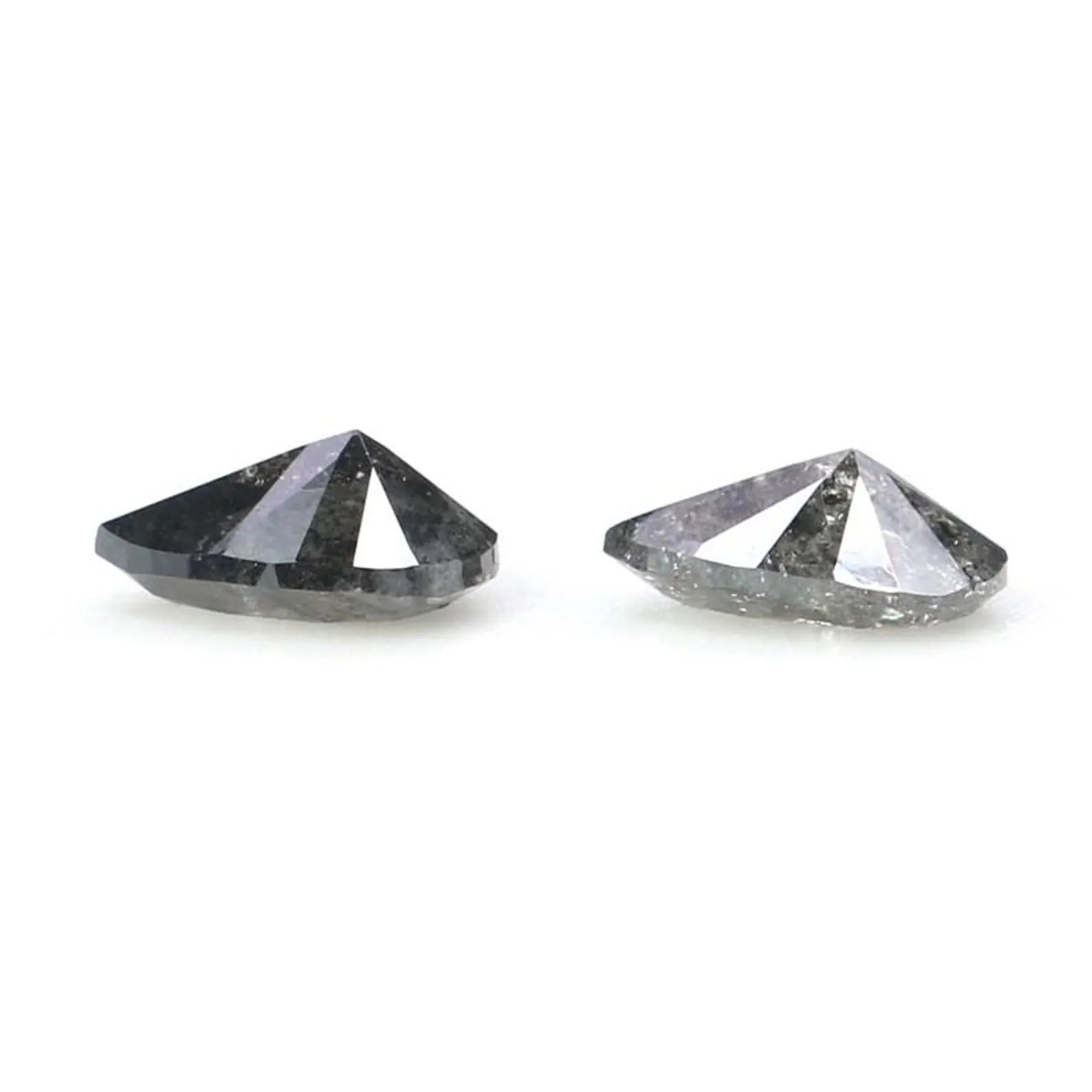 0.43 CT Natural Loose Pear Cut Pair Diamond Salt And Pepper Pear Diamond 5.05 MM Natural Black Grey Color Pear Brilliant Cut Diamond NQ2296