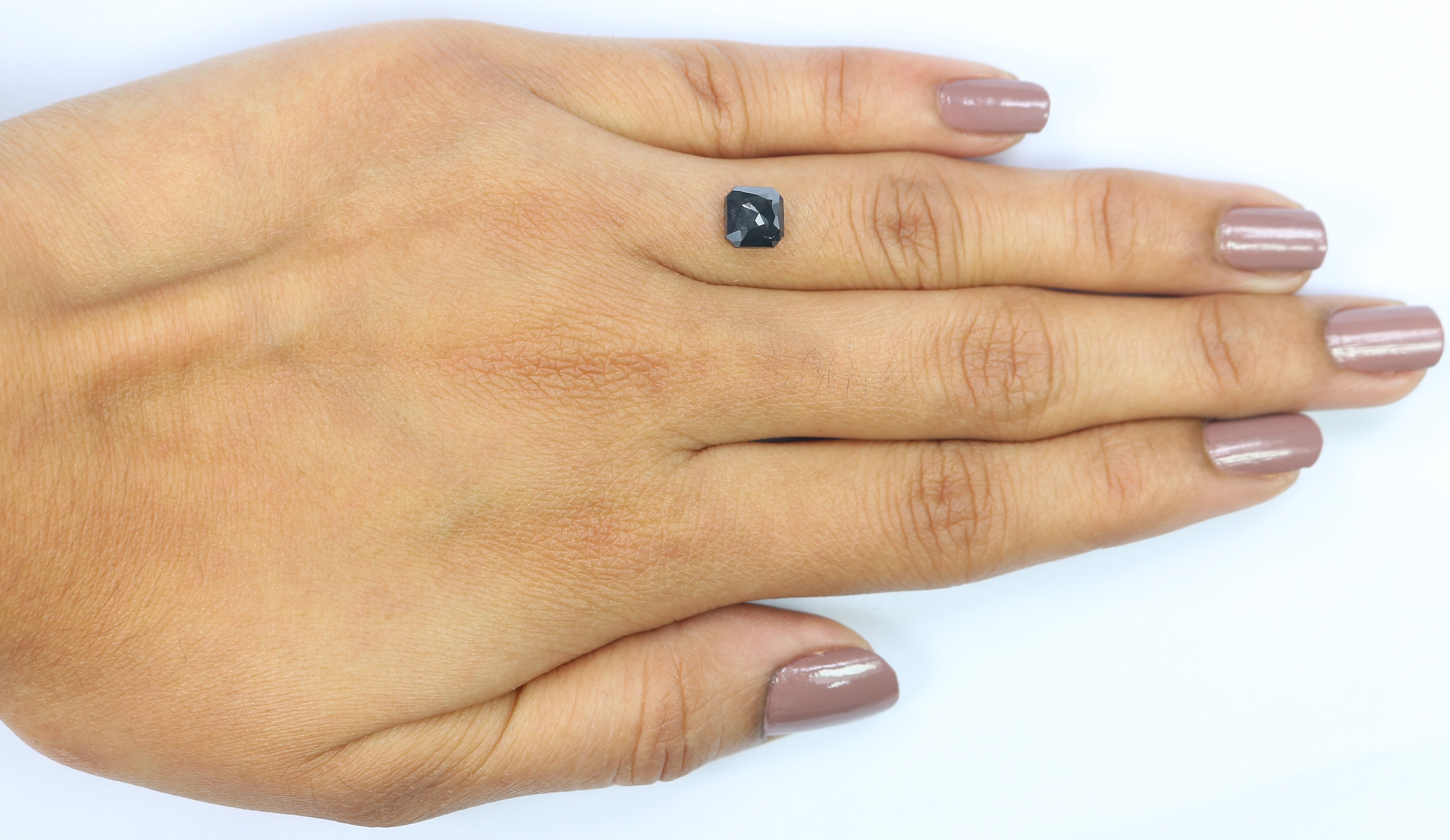 1.38 CT Natural Loose Radiant Shape Diamond Black Radiant Diamond 6.20 MM Natural Loose Black Color Diamond Radiant Rose Cut Diamond QL2987