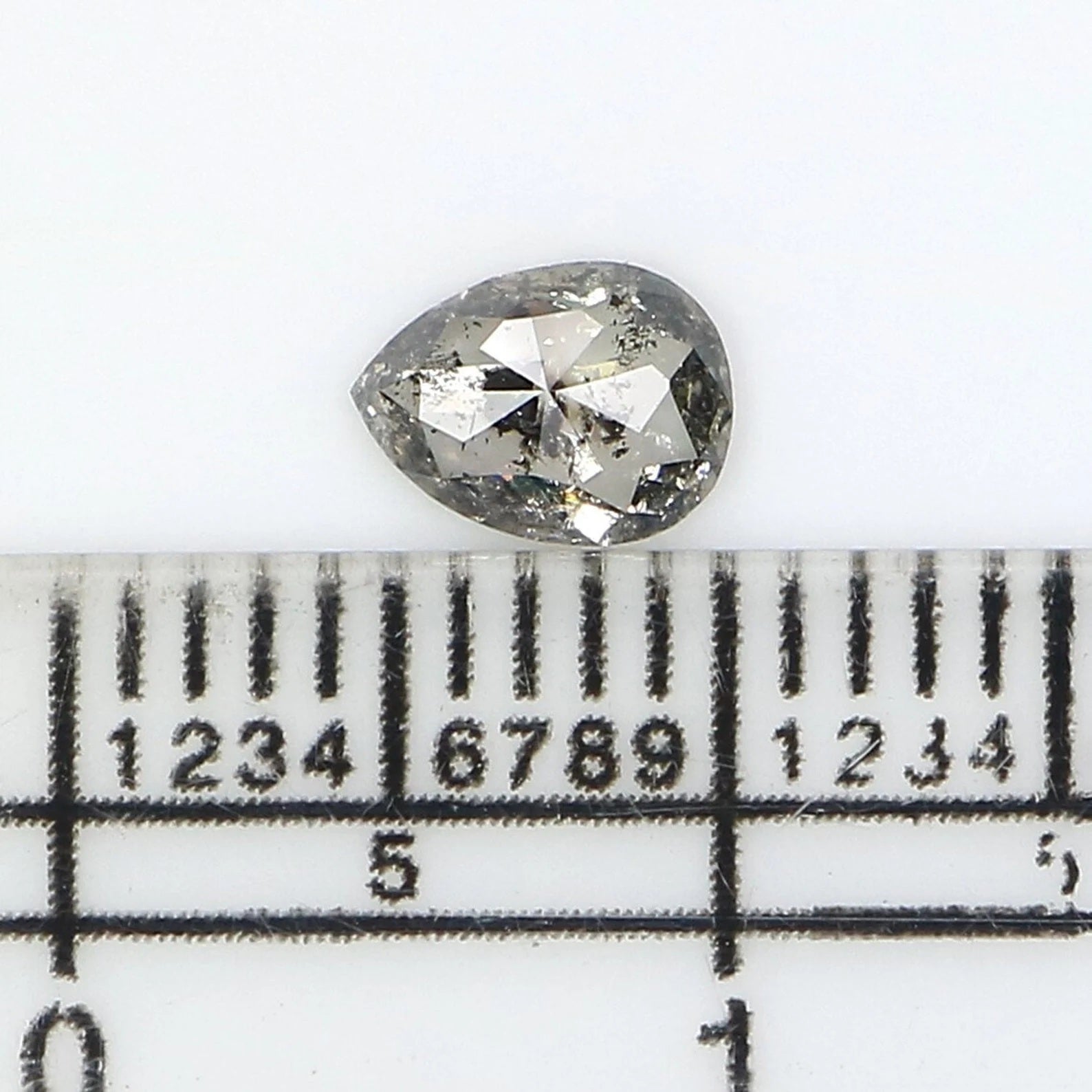 0.35 CT Natural Loose Pear Shape Diamond Salt And Pepper Pear Cut Diamond 5.80 MM Natural Loose Diamond Pear Shape Rose Cut Diamond NQ9915