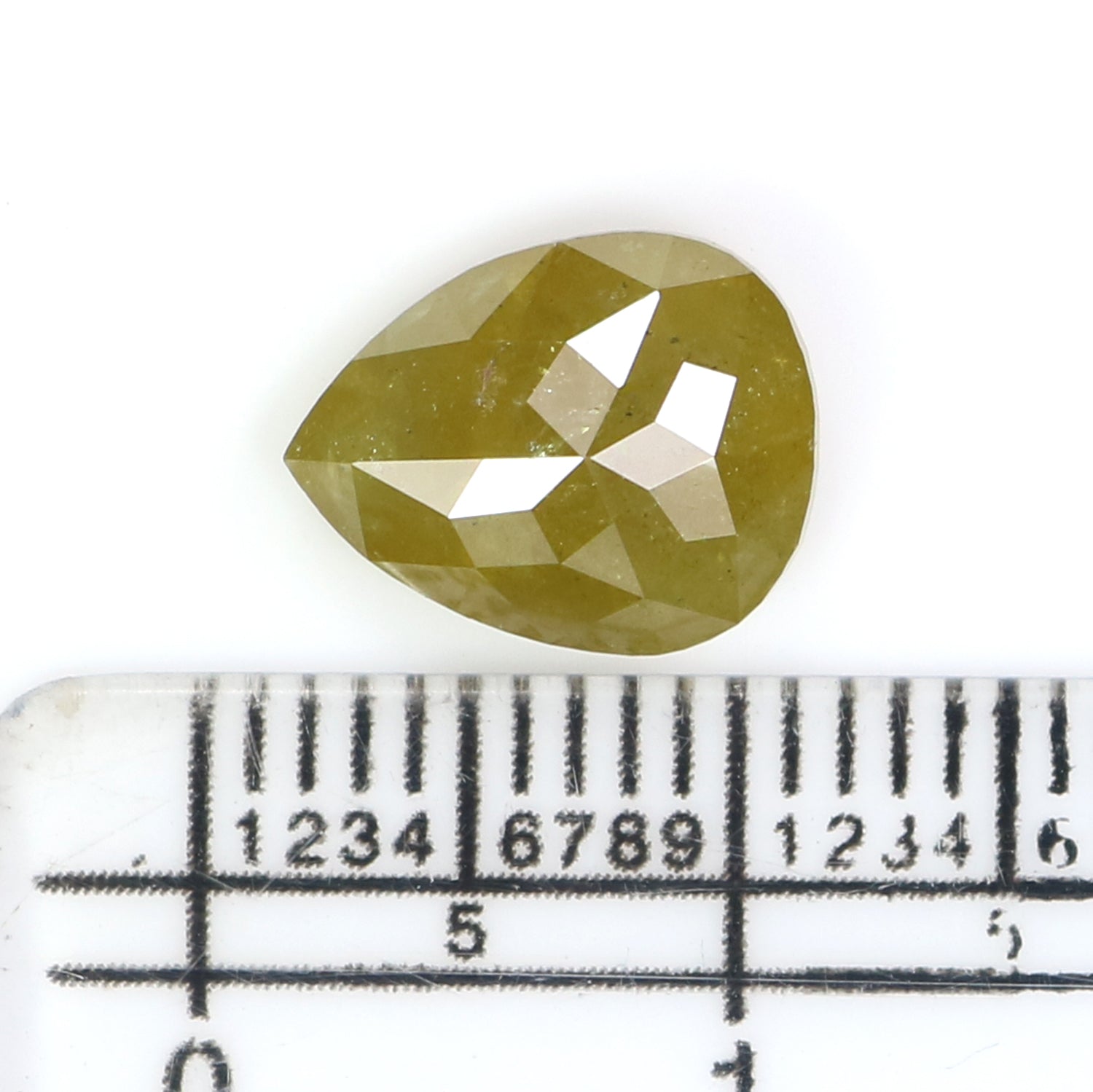 2.71 CT Natural Loose Pear Shape Diamond Yellow Color Pear Cut Diamond 10.00 MM Natural Loose Yellow Diamond Pear Rose Cut Diamond LQ2874