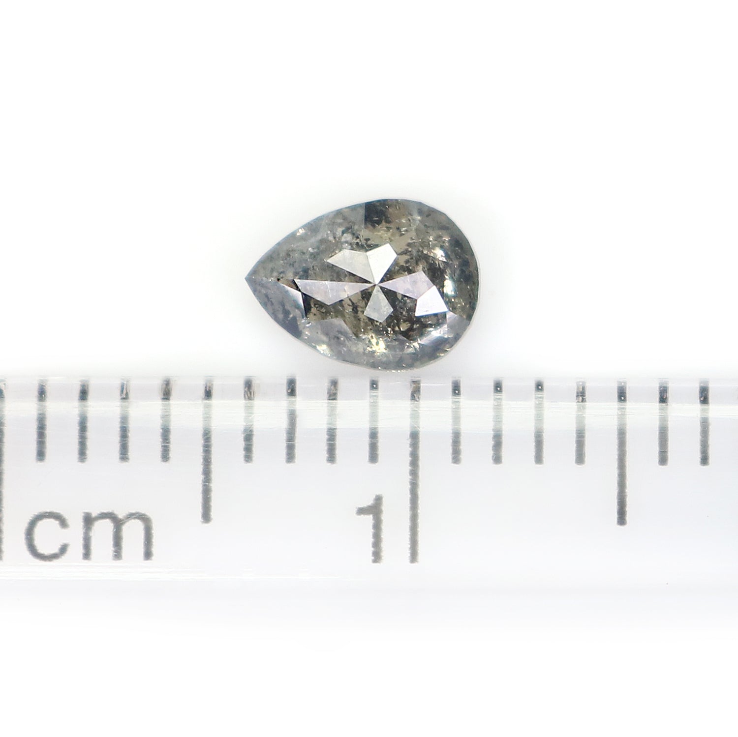 0.43 CT Natural Loose Pear Shape Diamond Salt And Pepper Pear Diamond 5.75 MM Natural Diamond Black Grey Color Pear Rose Cut Diamond N2614