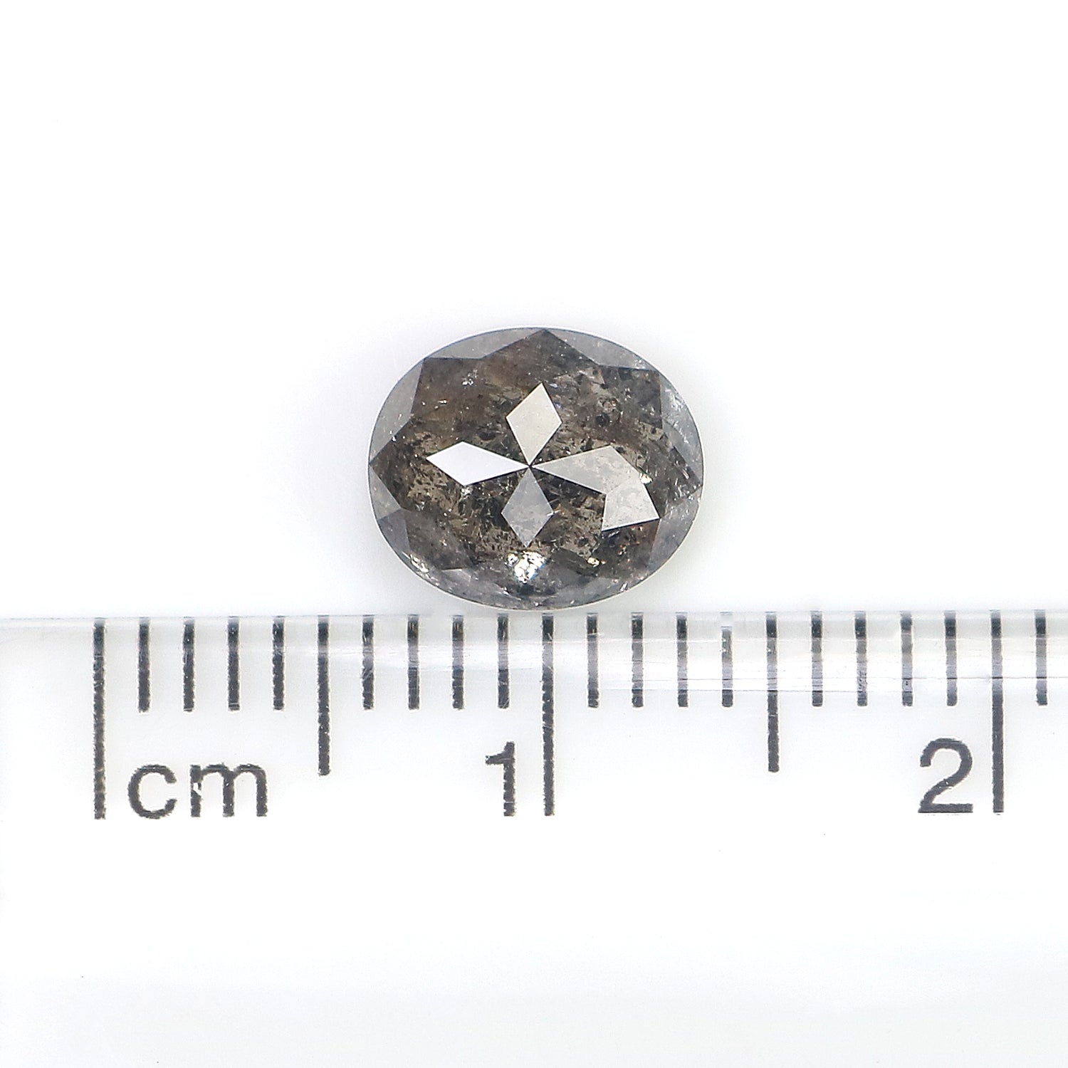 1.33 CT Natural Loose Oval Shape Diamond Salt And Pepper Oval Diamond 7.50 MM Natural Loose Black Grey Color Oval Rose Cut Diamond L3413
