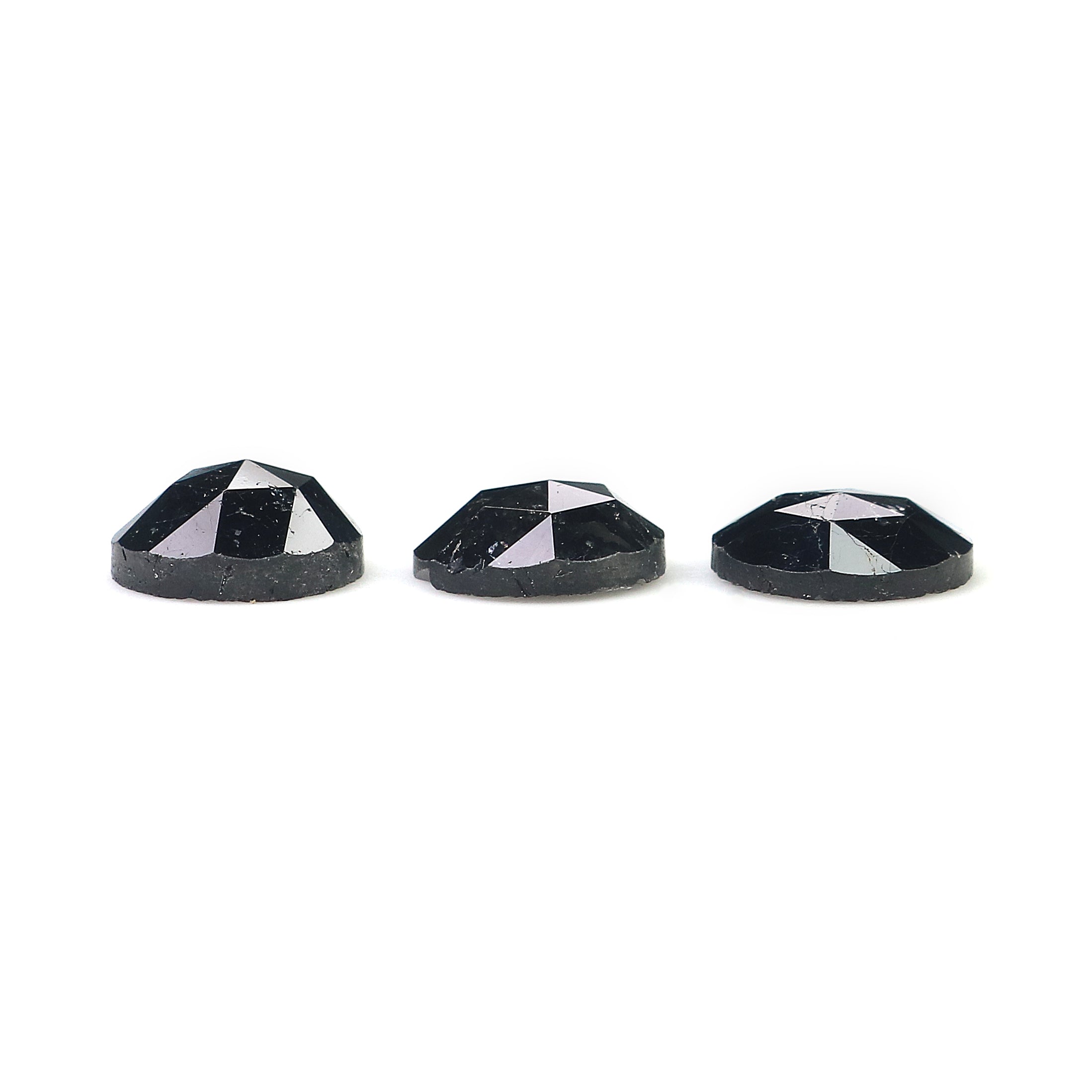 3.58 CT Natural Loose Round Rose Cut Diamond Black Color Round Shape Diamond 6.85 MM Natural Loose Black Color Round Rose Cut Diamond LQ1695