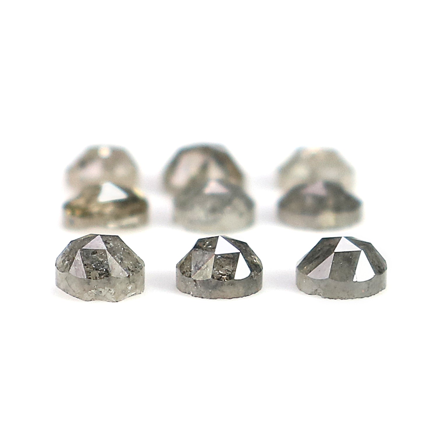 1.34 Ct Natural Loose Round Rose Cut Diamond Salt And Pepper Round Shape Diamond 2.80 MM Natural Black Grey Round Rose Cut Diamond KQ2551