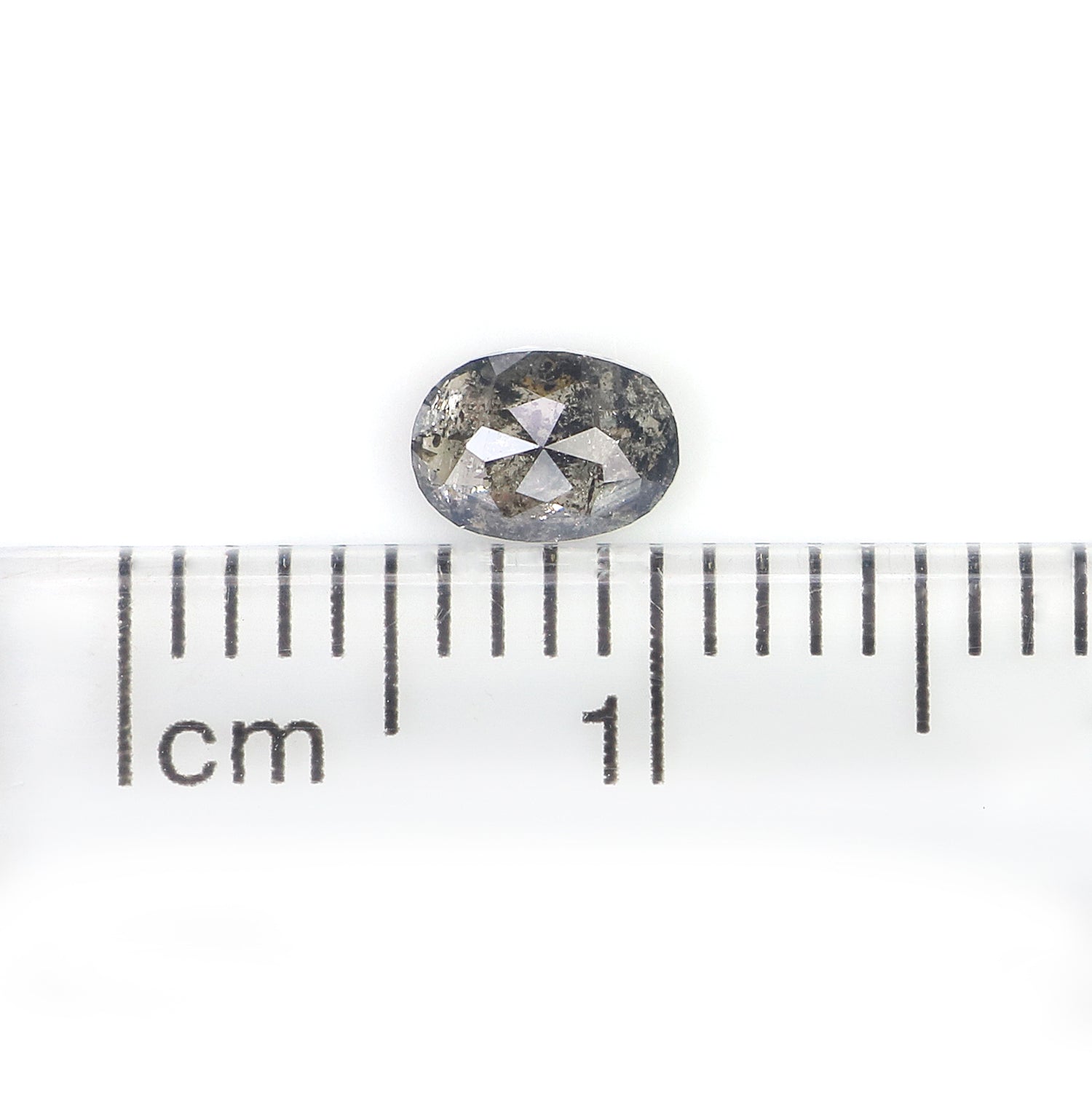 0.34 CT Natural Loose Oval Shape Diamond Salt And Pepper Oval Cut Diamond 5.10 MM Natural Loose Black Grey Color Oval Rose Cut Diamond LQ380