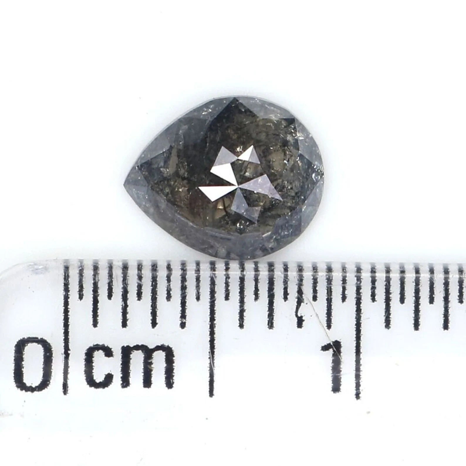 0.69 Ct Natural Loose Pear Shape Diamond Salt And Pepper Pear Diamond 6.90 MM Natural Loose Black Grey Color Pear Rose Cut Diamond NQ9234